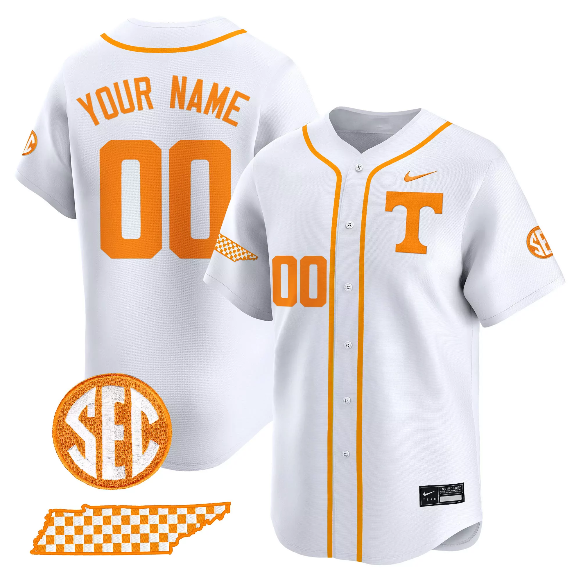 custom tennessee volunteers orange jersey 00 player 2023 men s all stitched vapor jersey