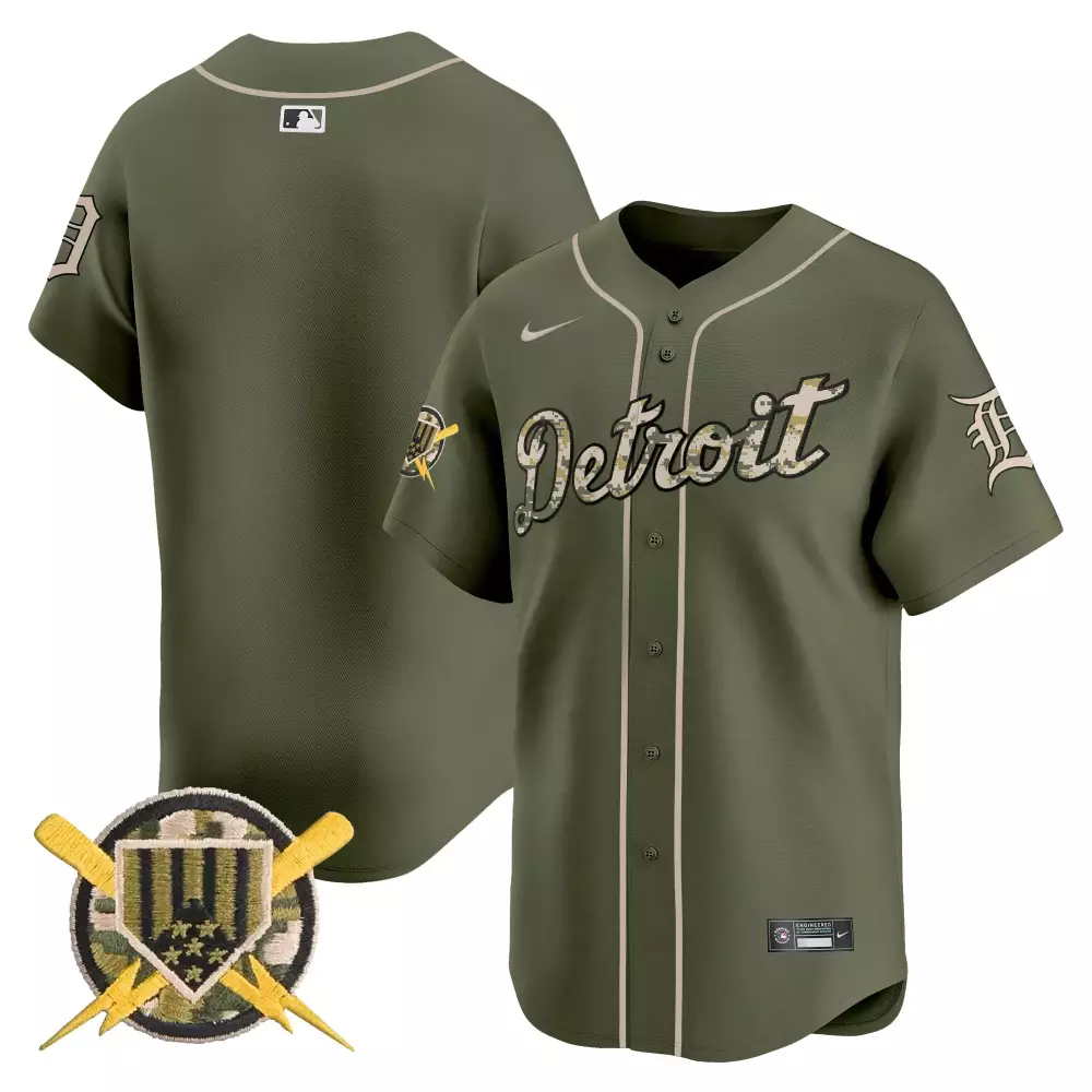 Detroit Tigers 2023 Olive Green Jersey | Special Patch | Unique Fan Gear for Game Day | For Men, Women & Youth