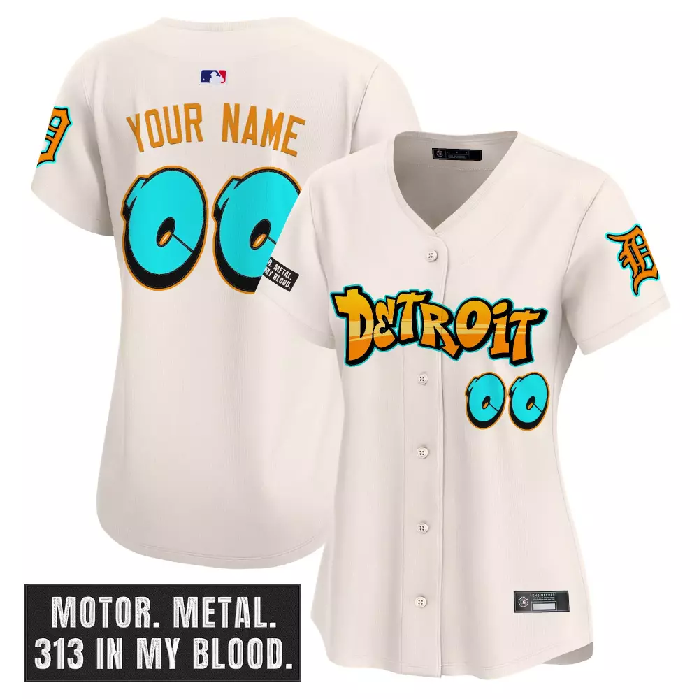 Women's Detroit Tigers Camo Jersey | Lemon 34 Design | Special Patch | For Women