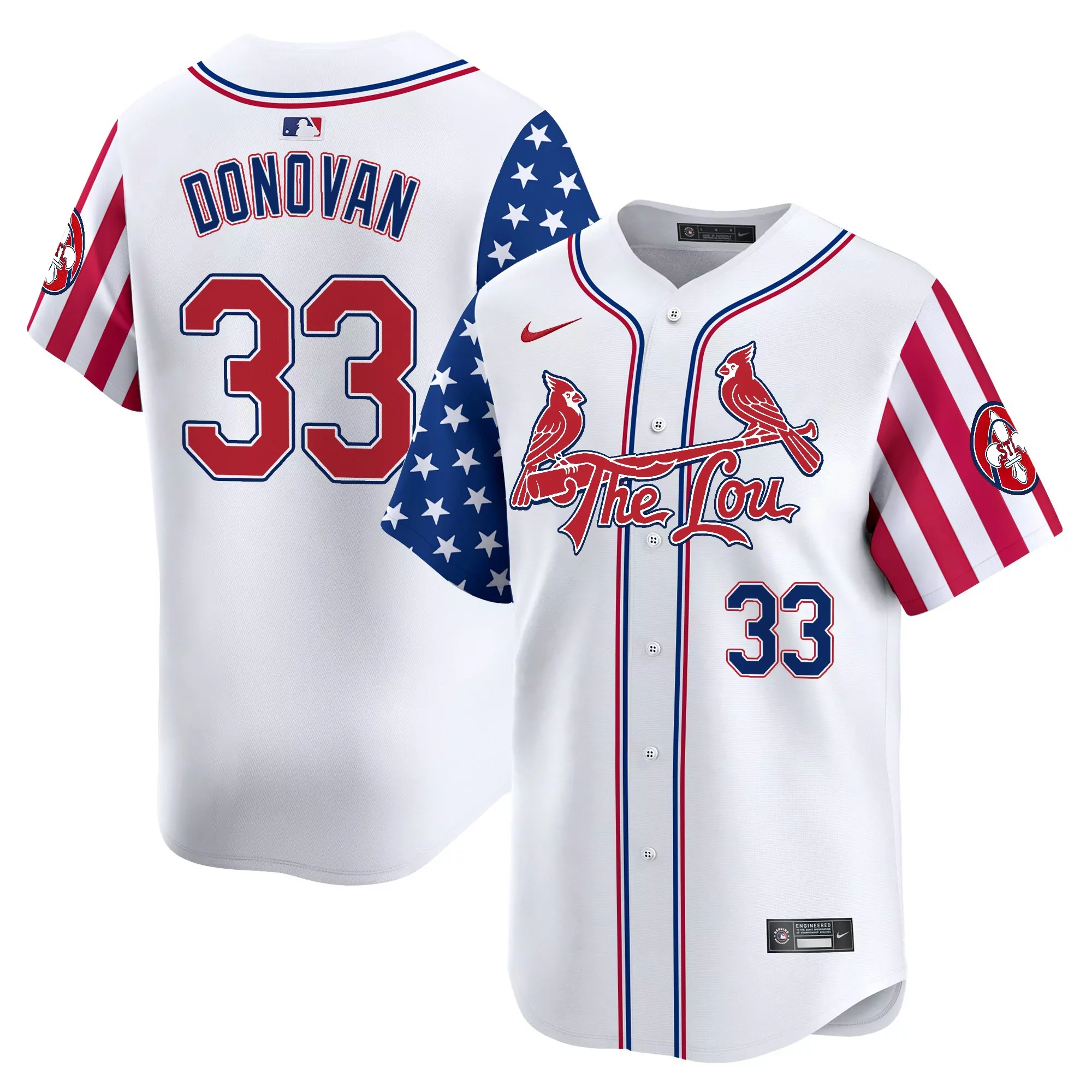 donovan 33 men s vapor jersey st louis cardinals white independence day 2025
