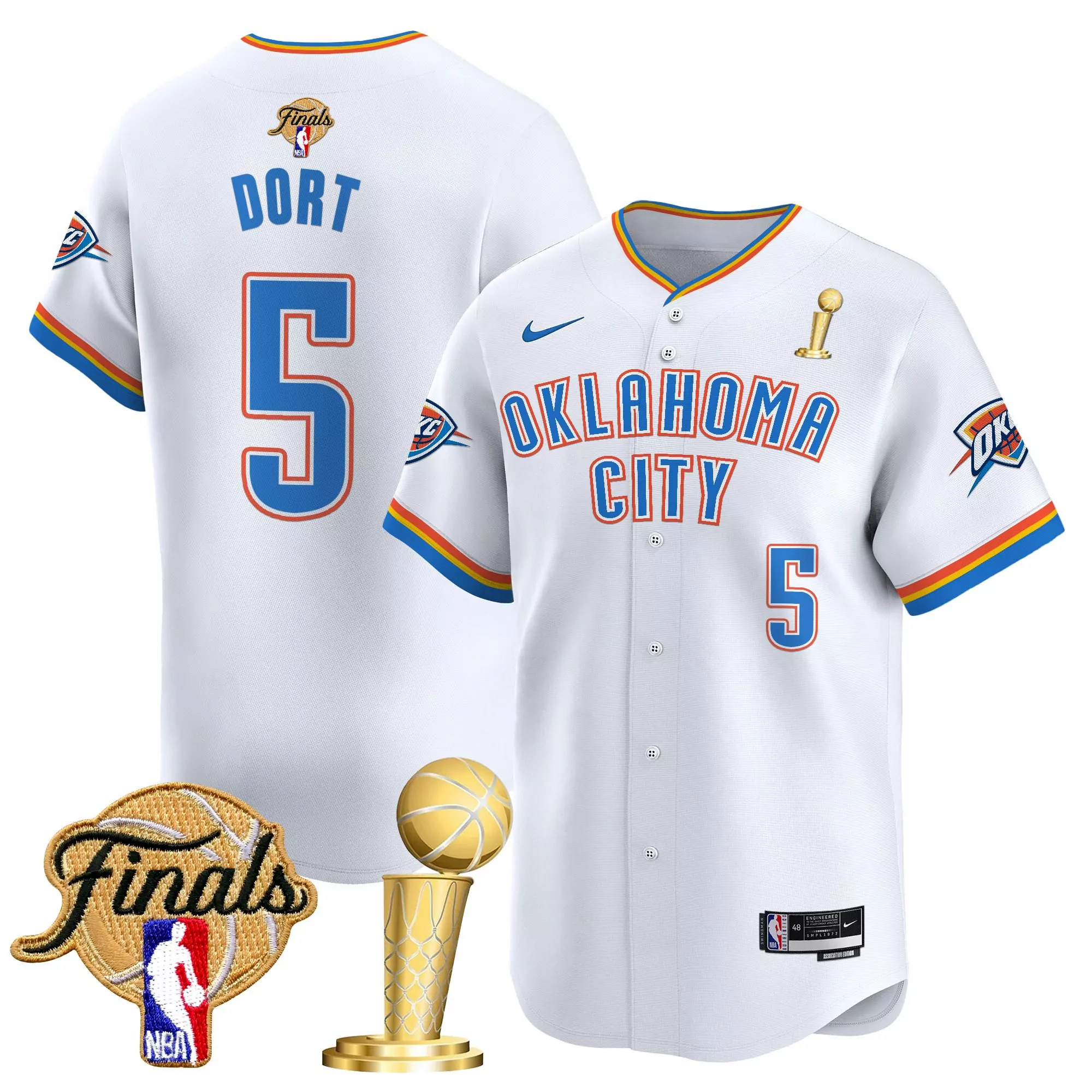 dort 5 men s black oklahoma city thunder vapor stitched jersey 2023 embroidered patch