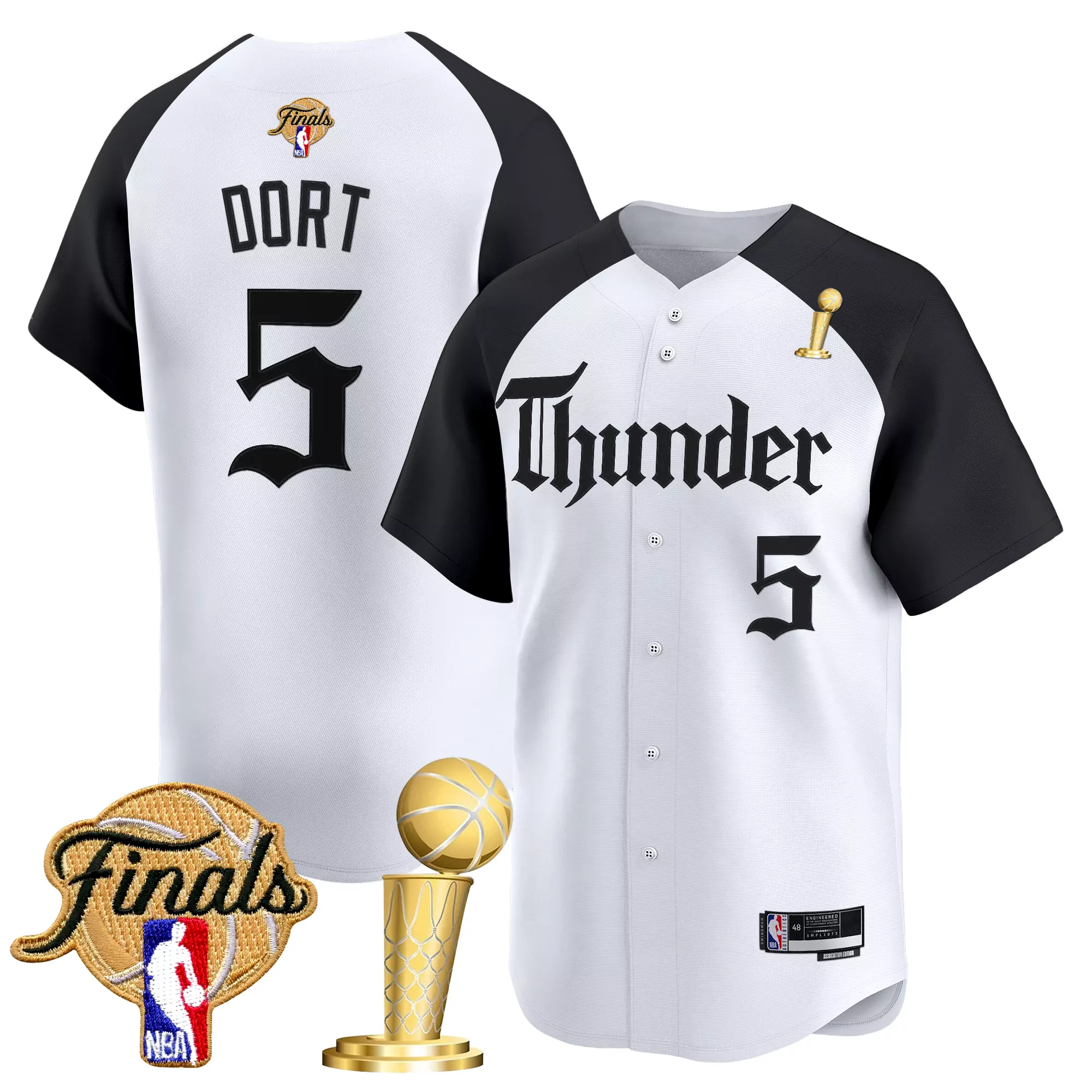 dort 5 men s oklahoma city thunder black vapor jersey with finals patch 2025