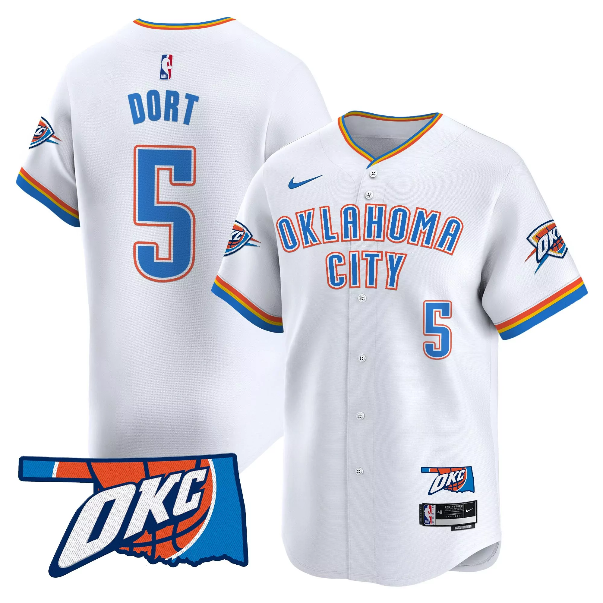 dort 5 men s oklahoma city thunder black vapor jersey with finals patch 2025