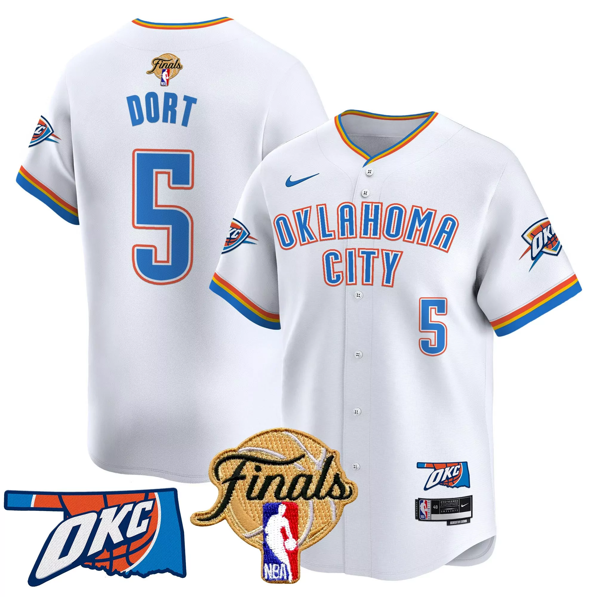 dort 5 men s stitched vapor jersey oklahoma city thunder 2025 finals blue