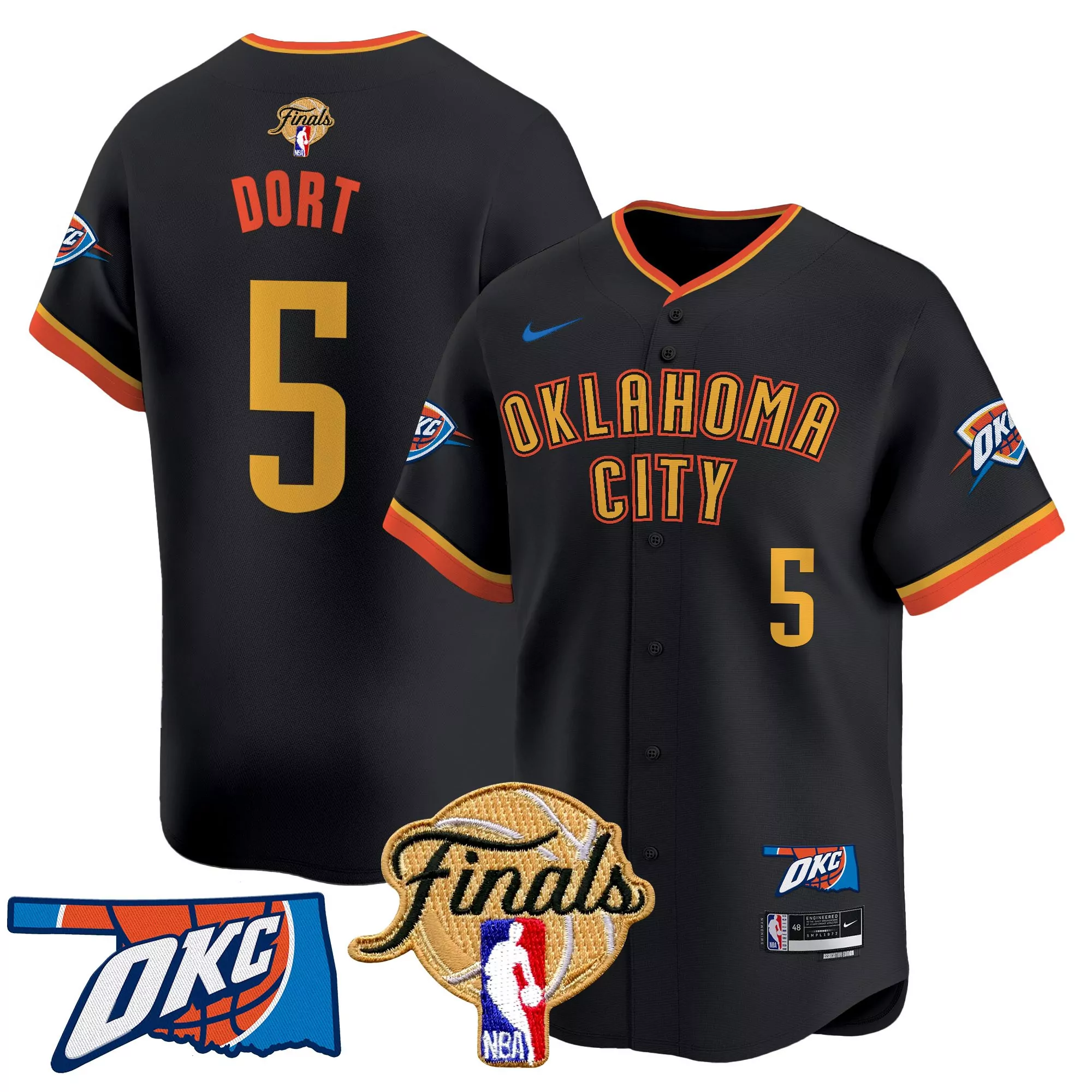 dort 5 men s vapor jersey oklahoma city thunder 2025 finals blue stitched