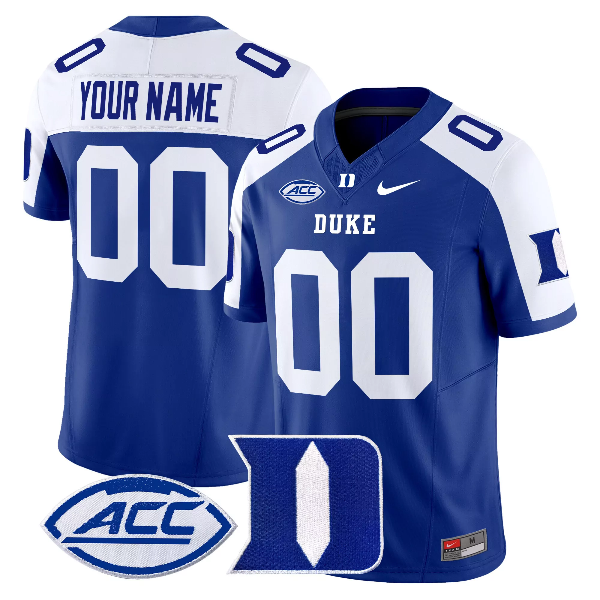 duke blue devils custom jersey acc patch royal blue football shirt