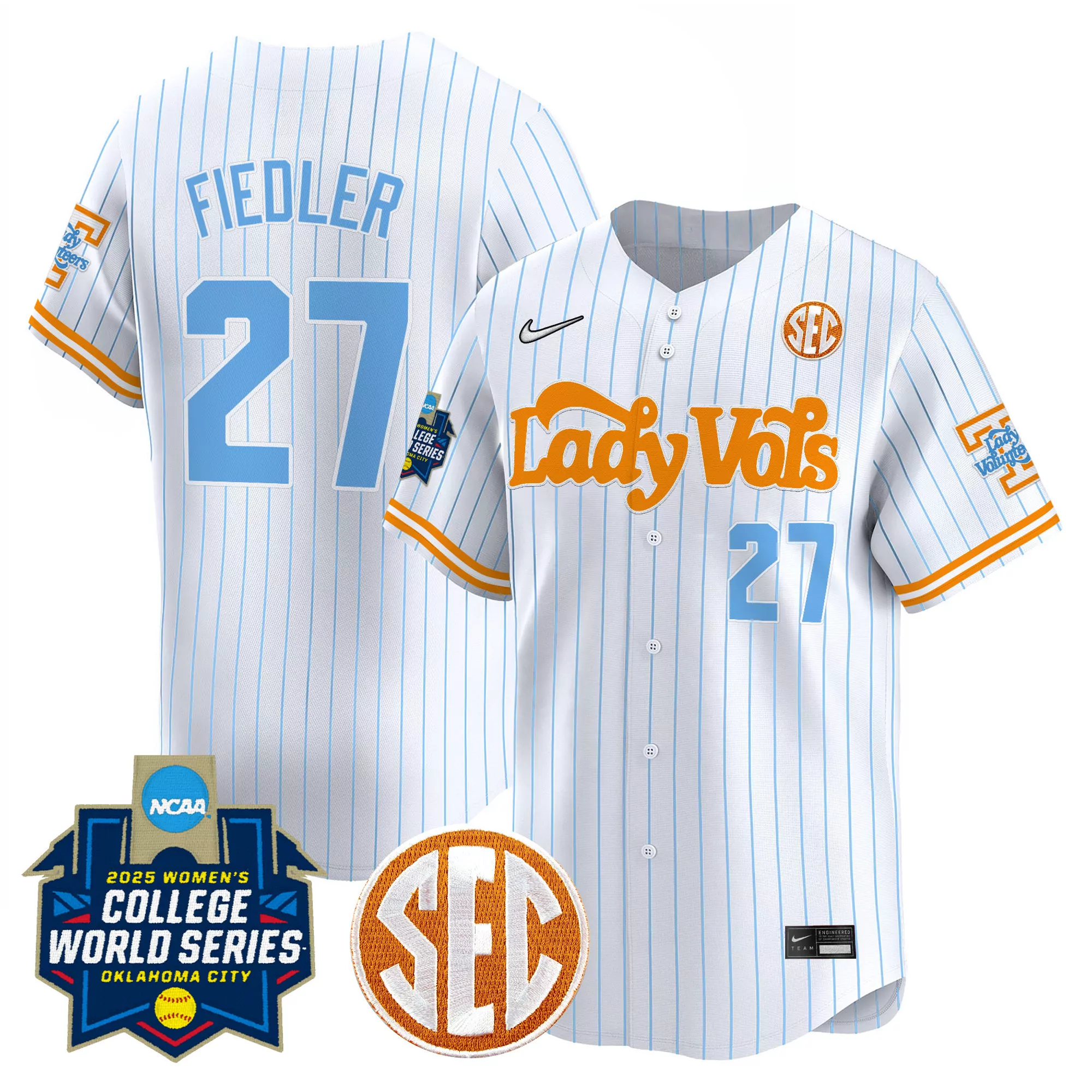 ensley 9 men s tennessee volunteers white vapor jersey with sec embroidered patch 2025
