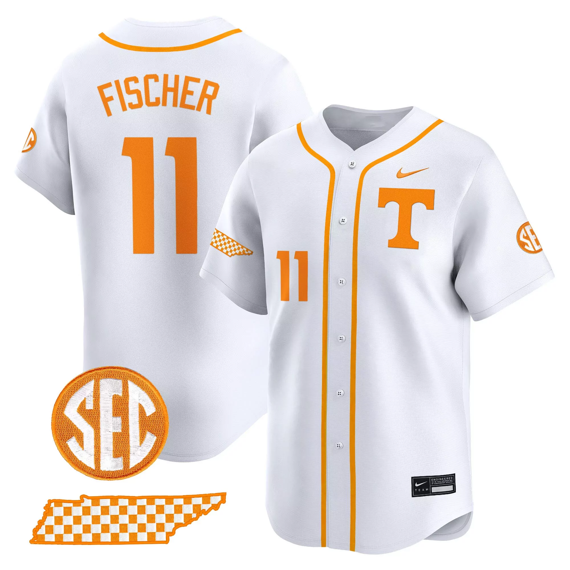 fiedler 27 women s vapor jersey tennessee volunteers light blue 2025 college world series sec patch