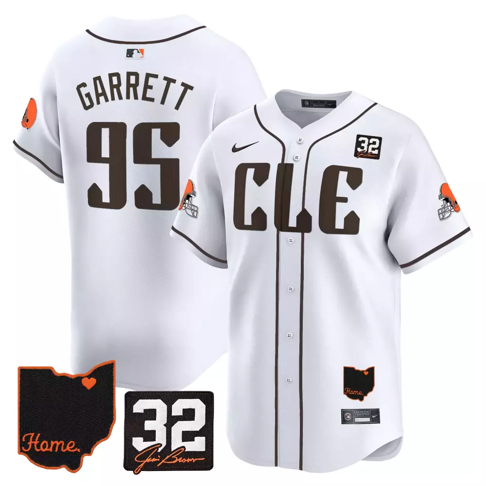 Garrett 95 Cleveland Browns 2023 Stitched Vapor Jersey | White Home Patch | Limited Edition Fan Gear | For Men, Women & Youth