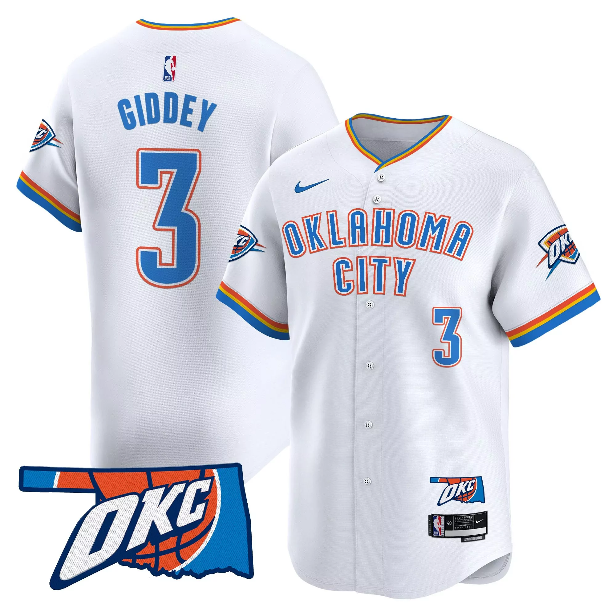 giddey 3 men s oklahoma city thunder vapor stitched jersey 2023 embroidered okc patch