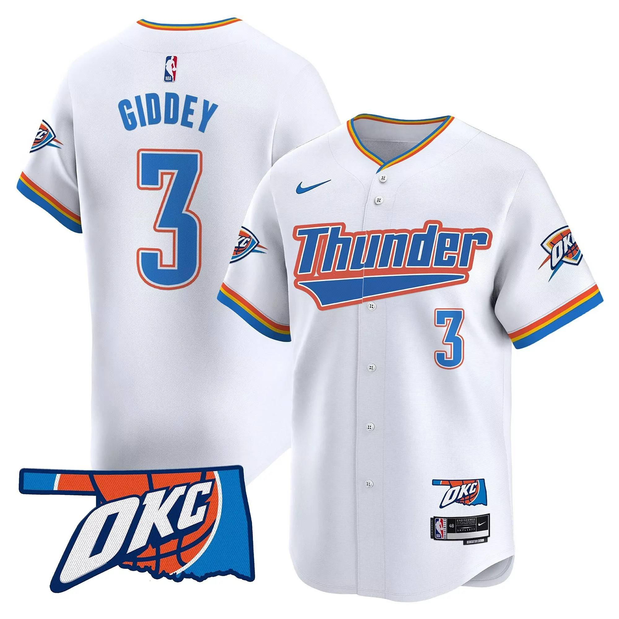 giddey 3 men s stitched vapor jersey oklahoma city thunder white finals 2025