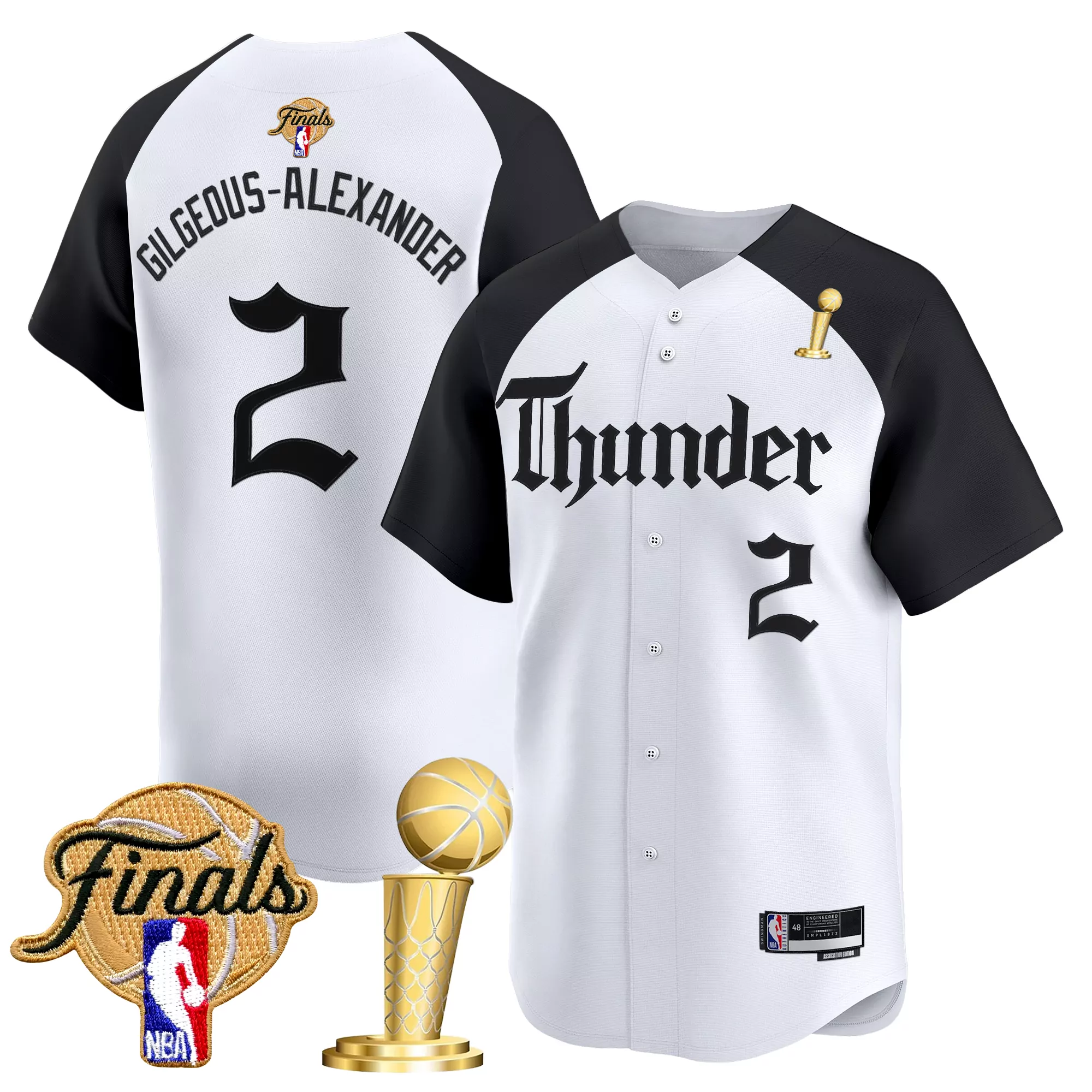 giddey 3 men s vapor jersey oklahoma city thunder white finals 2025 stitched embroidered patch