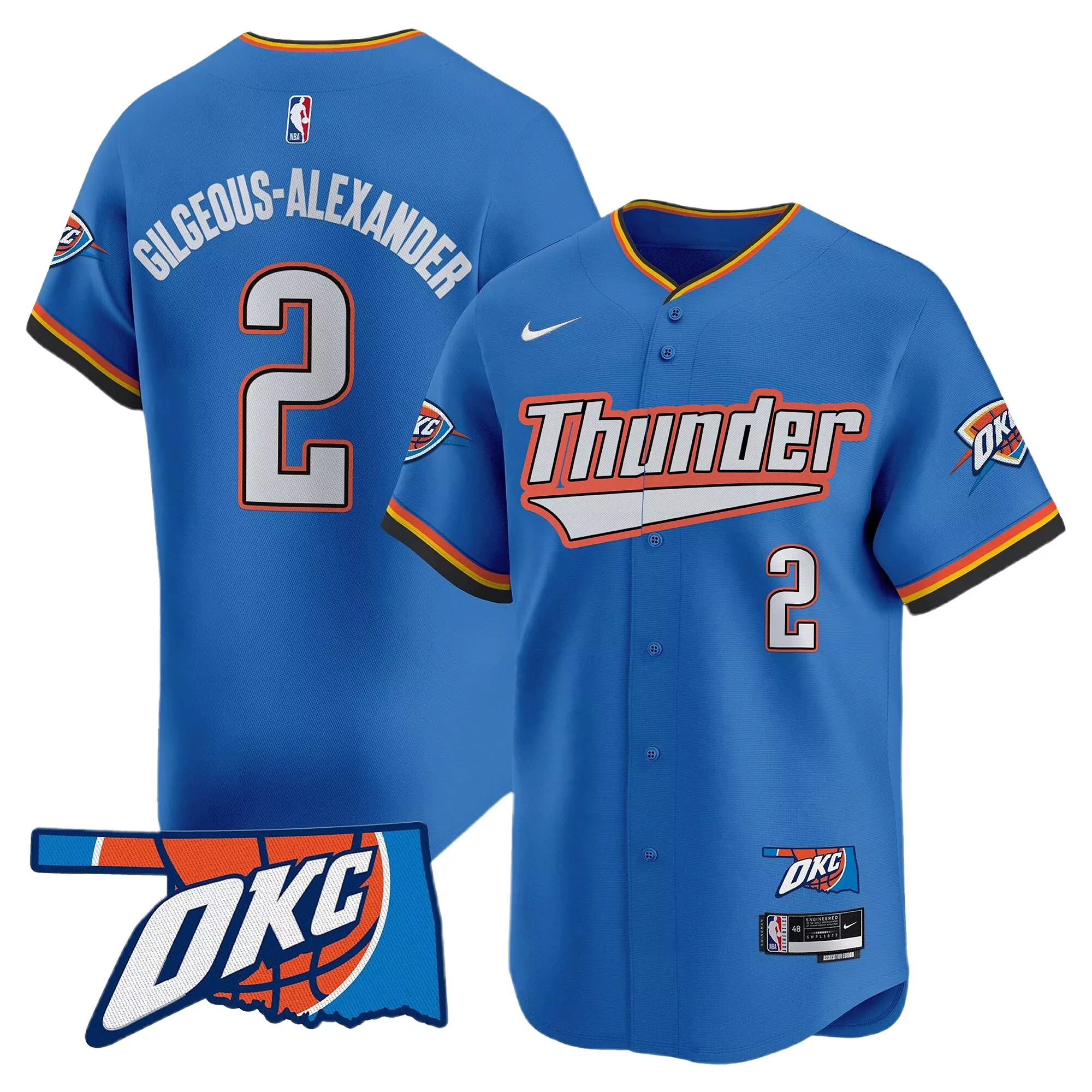 gilgeous alexander 2 men s vapor jersey all stitched oklahoma city thunder blue 2023
