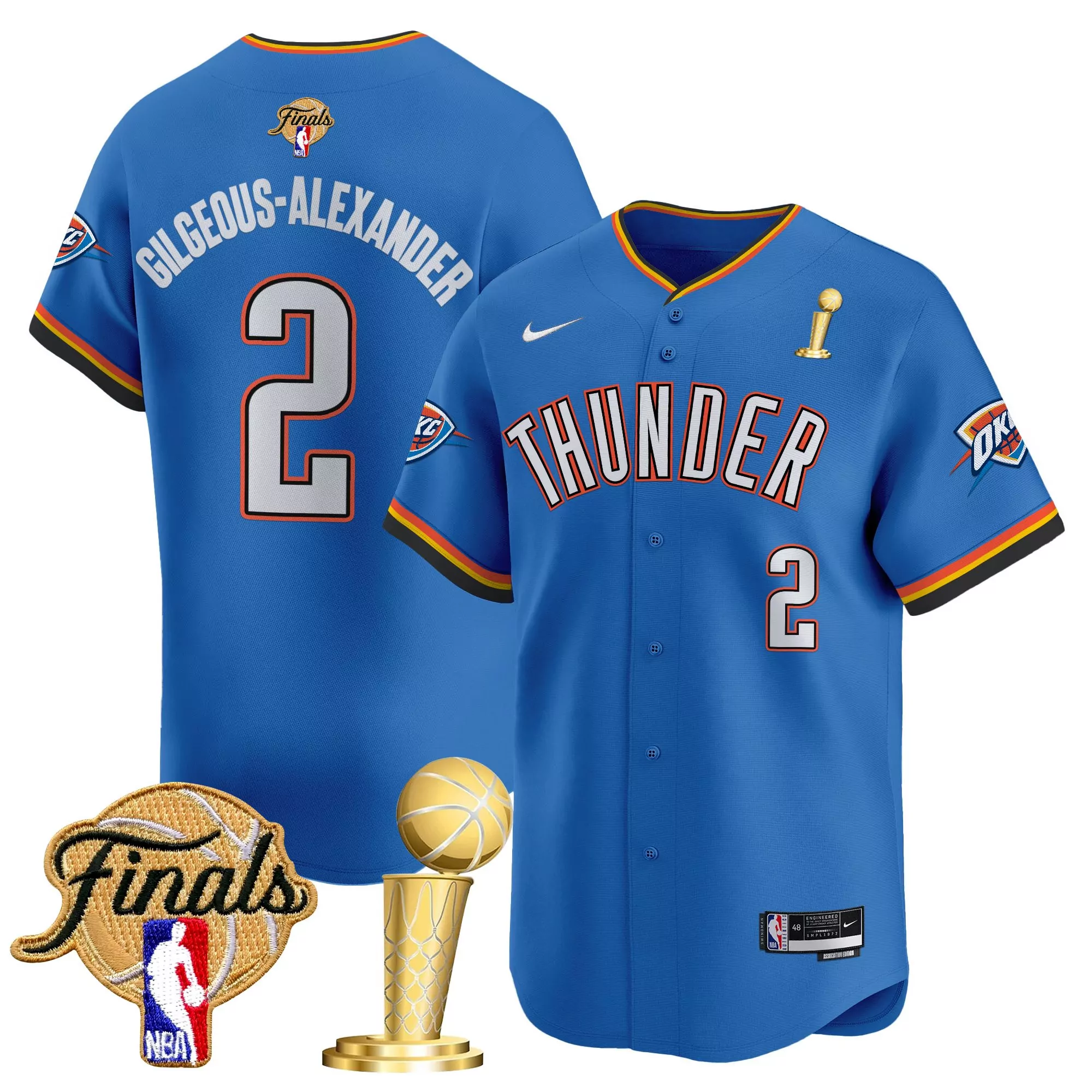 gilgeous alexander 2 men s vapor jersey all stitched oklahoma city thunder blue 2023
