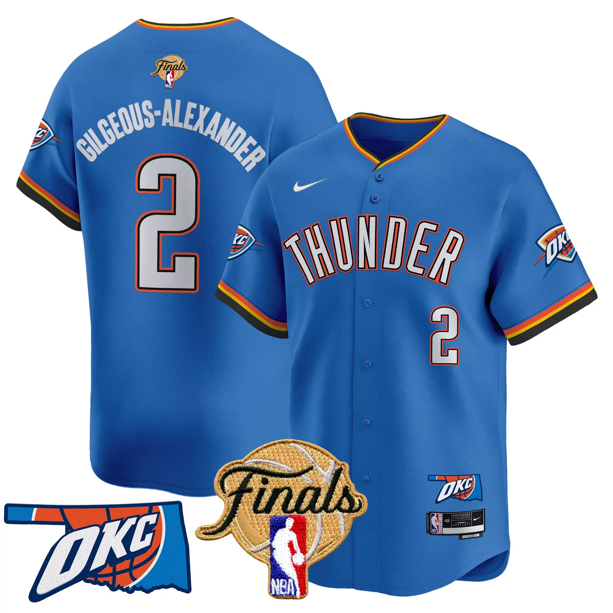gilgeous alexander 2 men s vapor jersey all stitched oklahoma city thunder blue 2023