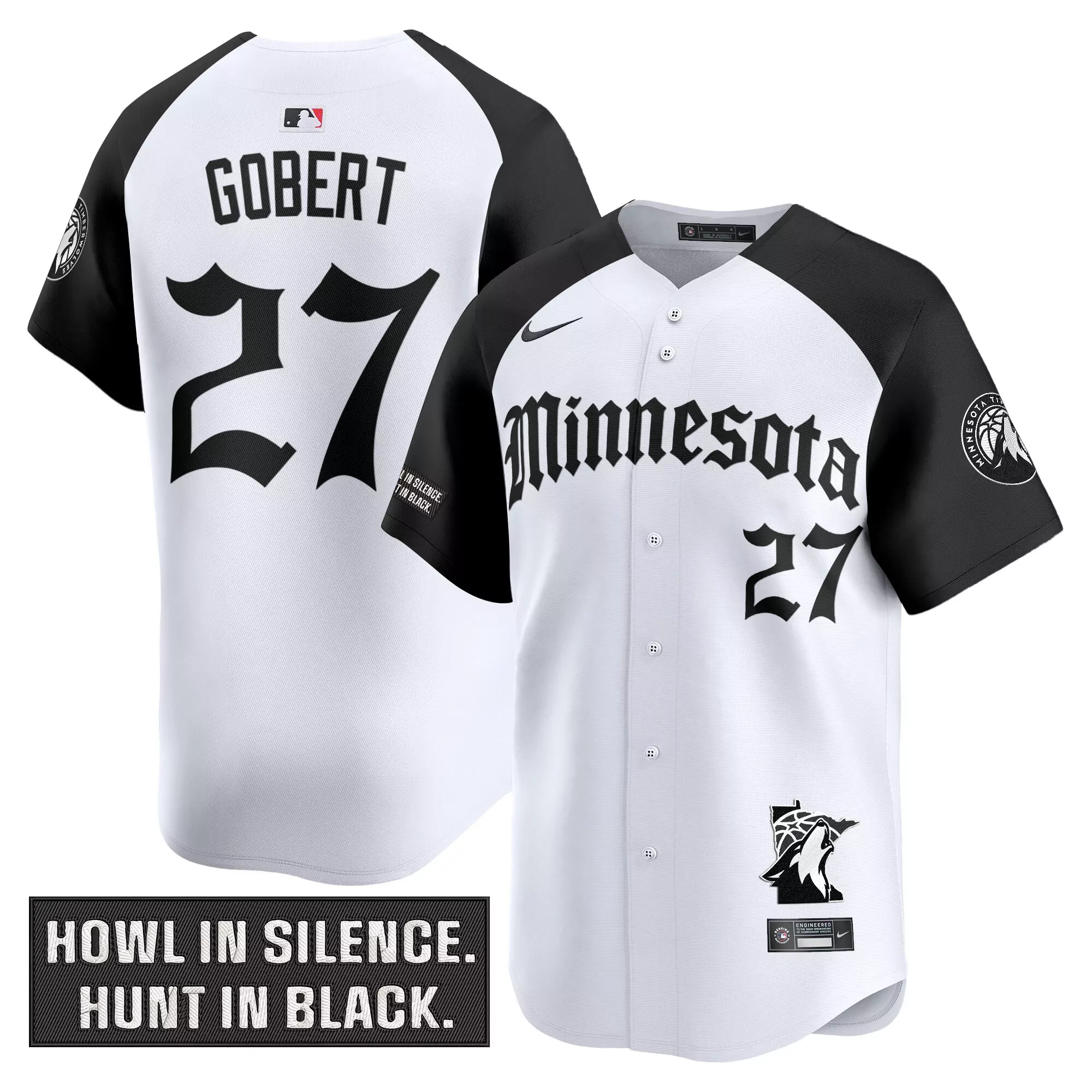 gobert 27 men s vapor jersey minnesota timberwolves black howl edition 2025 embroidered patch