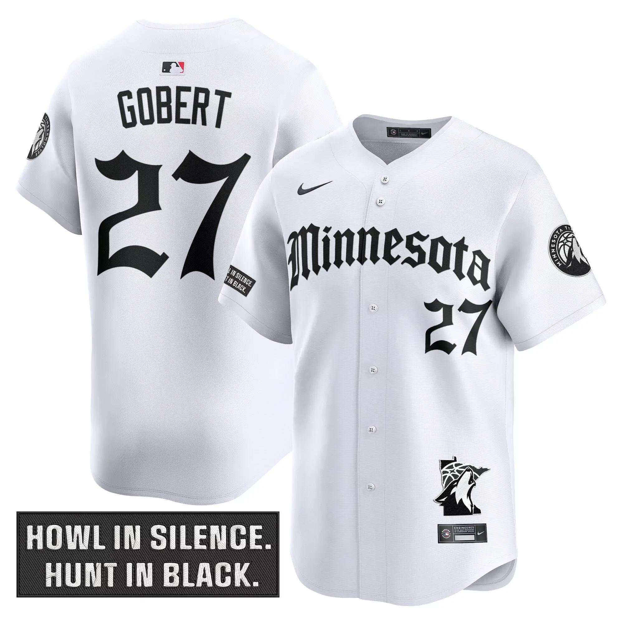 gobert 27 men s vapor jersey minnesota timberwolves black howl edition 2025 embroidered patch