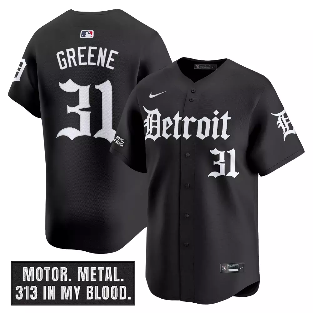 greene 31 men s detroit tigers black vapor jersey with embroidered patch 2023 edition