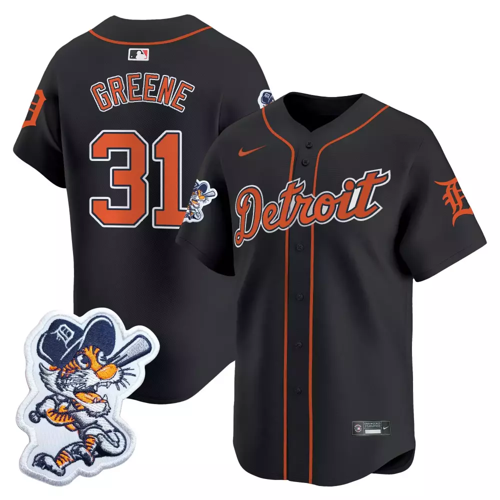 greene 31 men s detroit tigers black vapor jersey with embroidered patch 2023 edition