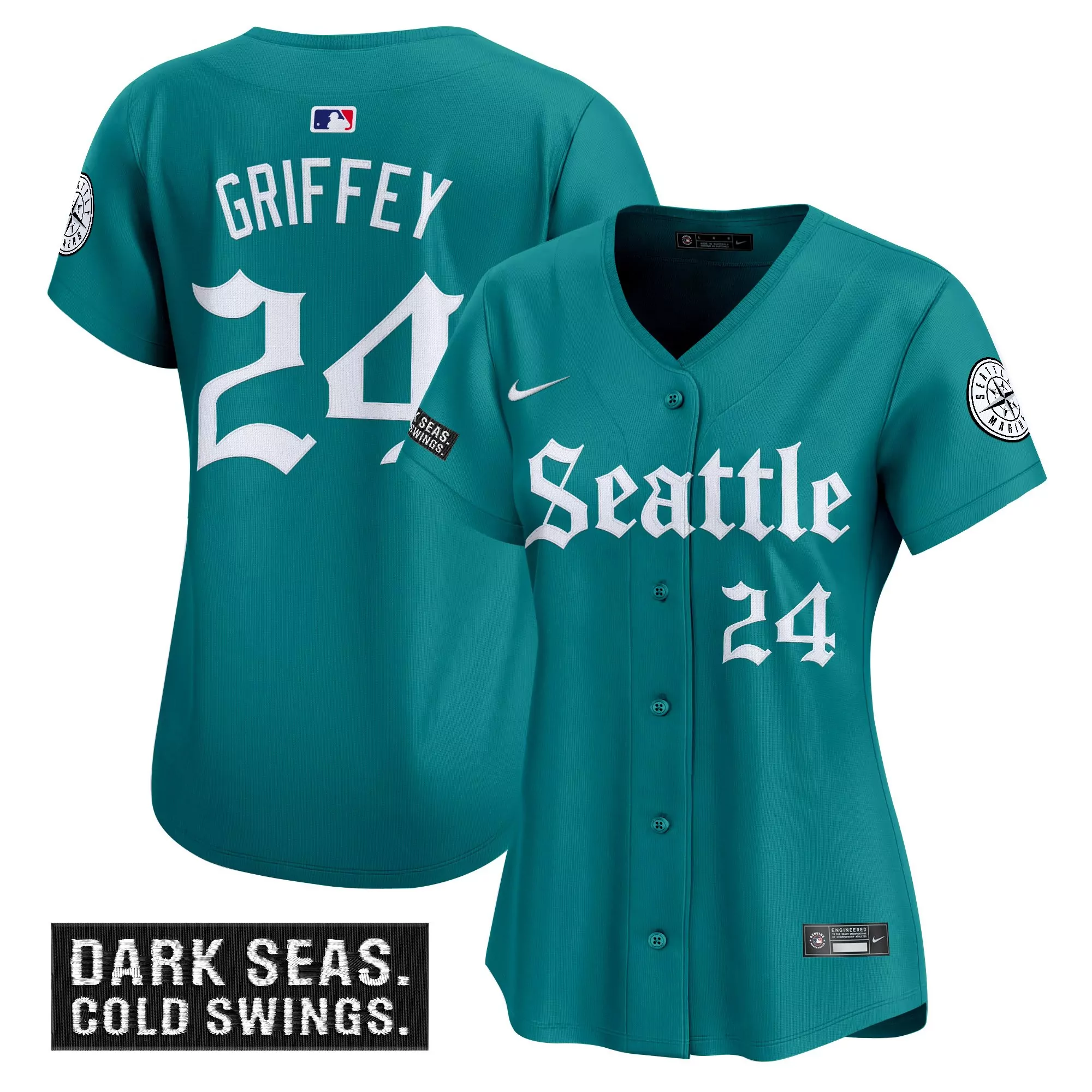 griffey 24 women s seattle mariners vapor jersey dark seas edition 2023 teal stitched
