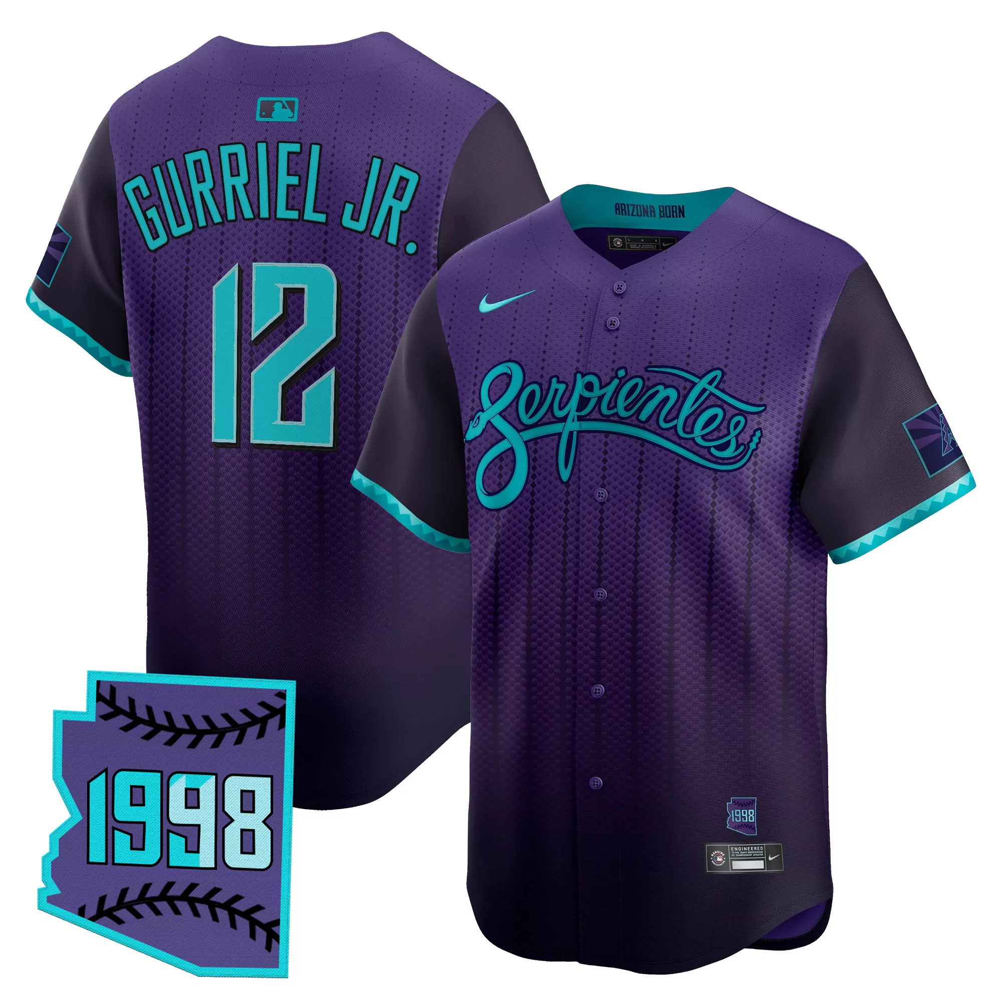 carroll 7 arizona serpientes 1998 vapor jersey stitched men s embroidered patch