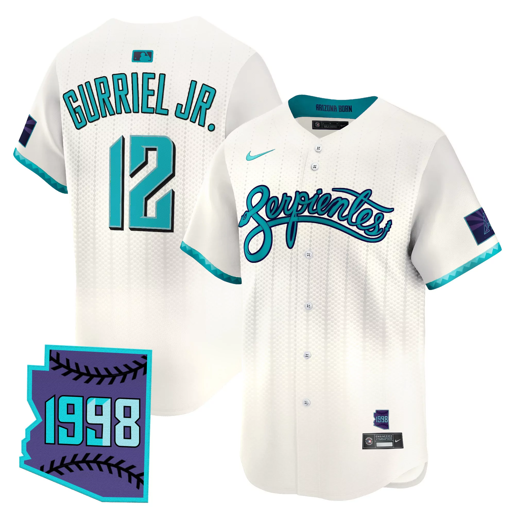 carroll 7 arizona serpientes 1998 vapor jersey stitched men s embroidered patch