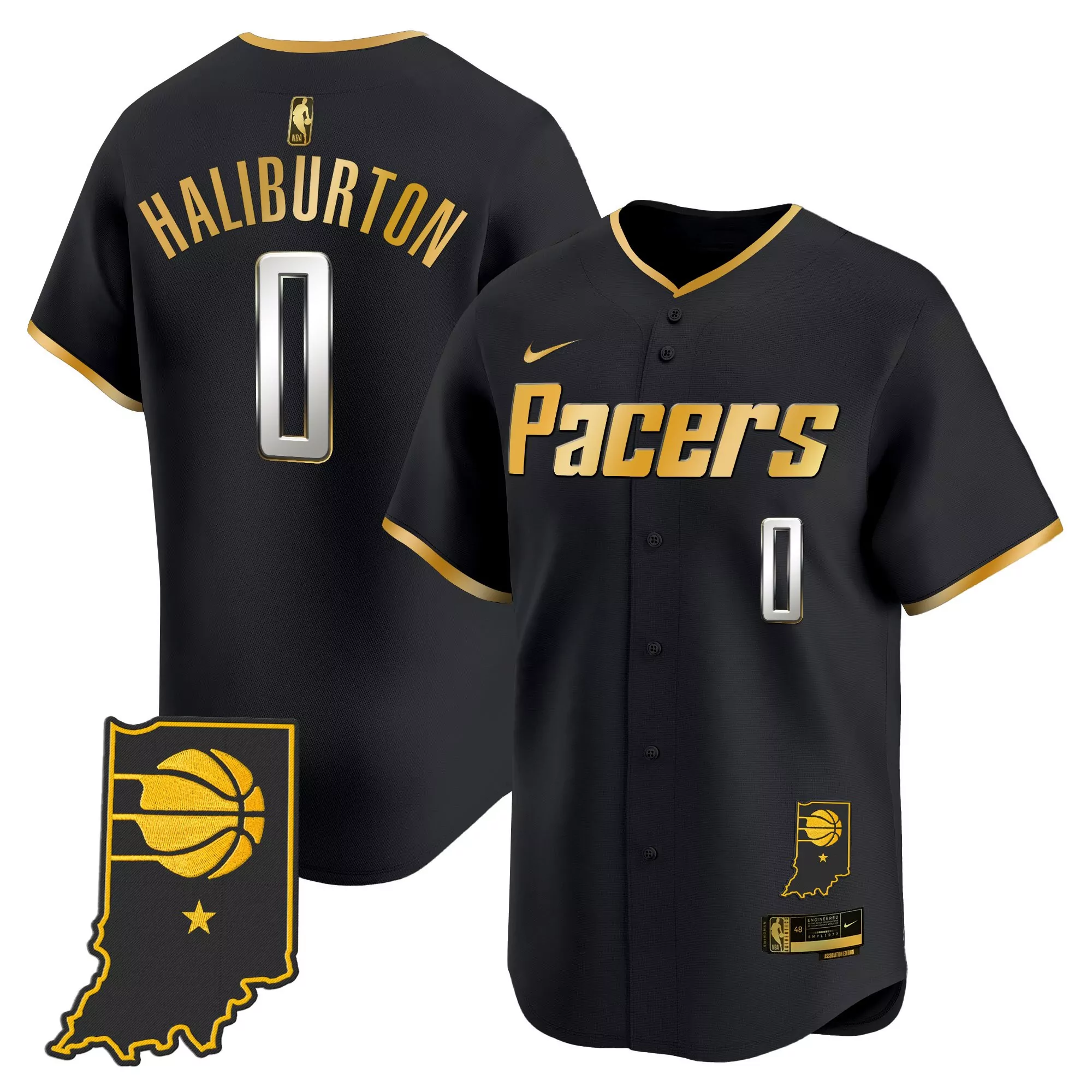 haliburton 0 indiana pacers 2023 men s all stitched vapor jersey with finals patch navy yellow edition