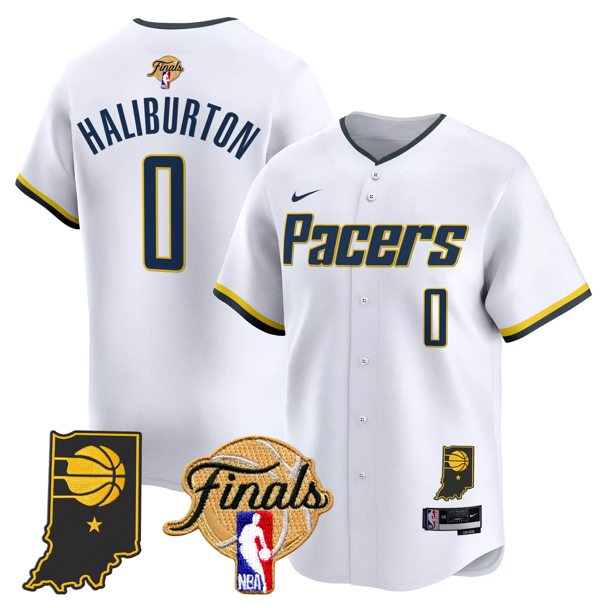 haliburton 0 men s indiana pacers navy vapor jersey all stitched 2023 embroidered patch
