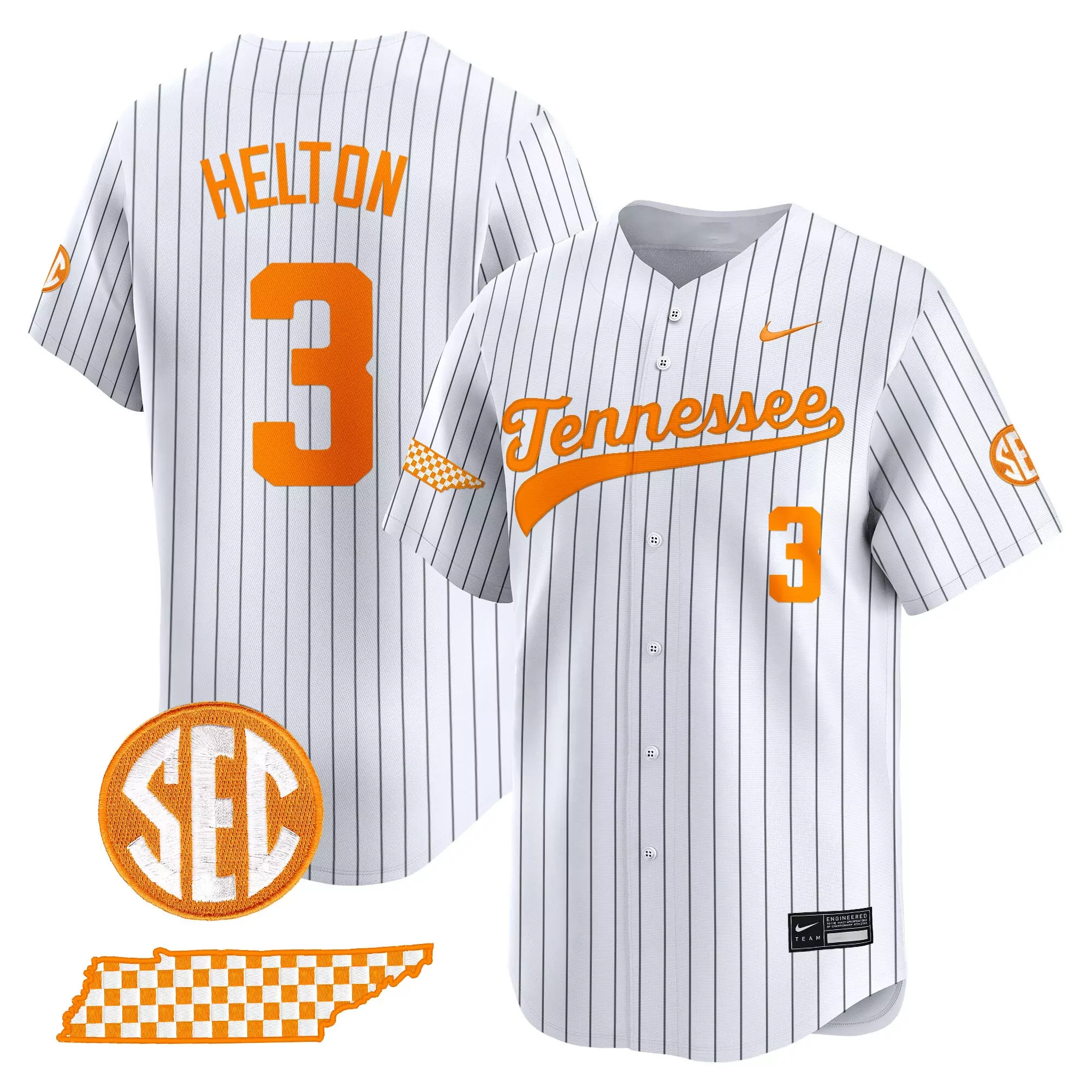 gibson 24 women s vapor jersey tennessee volunteers white pinstripe 2025 college world series sec