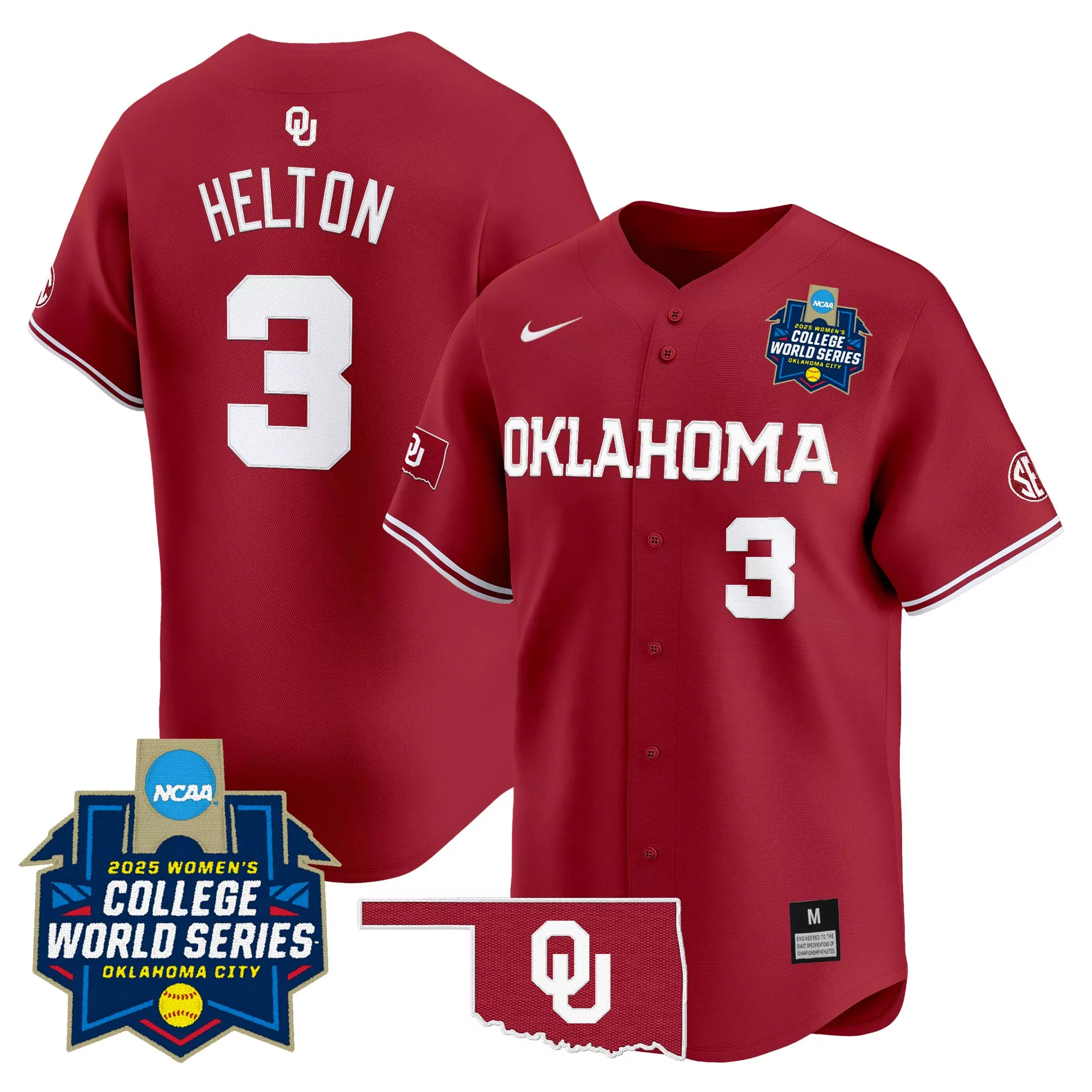 helton 3 men s vapor jersey oklahoma sooners 2025 women s college world series gray