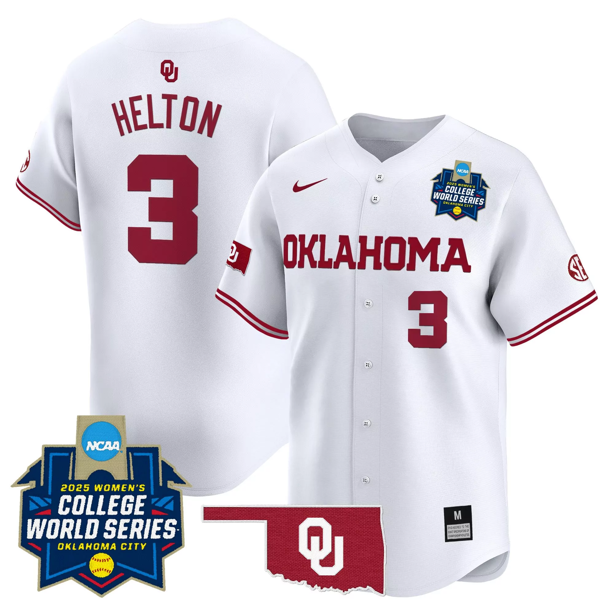 helton 3 men s vapor jersey oklahoma sooners 2025 women s college world series gray