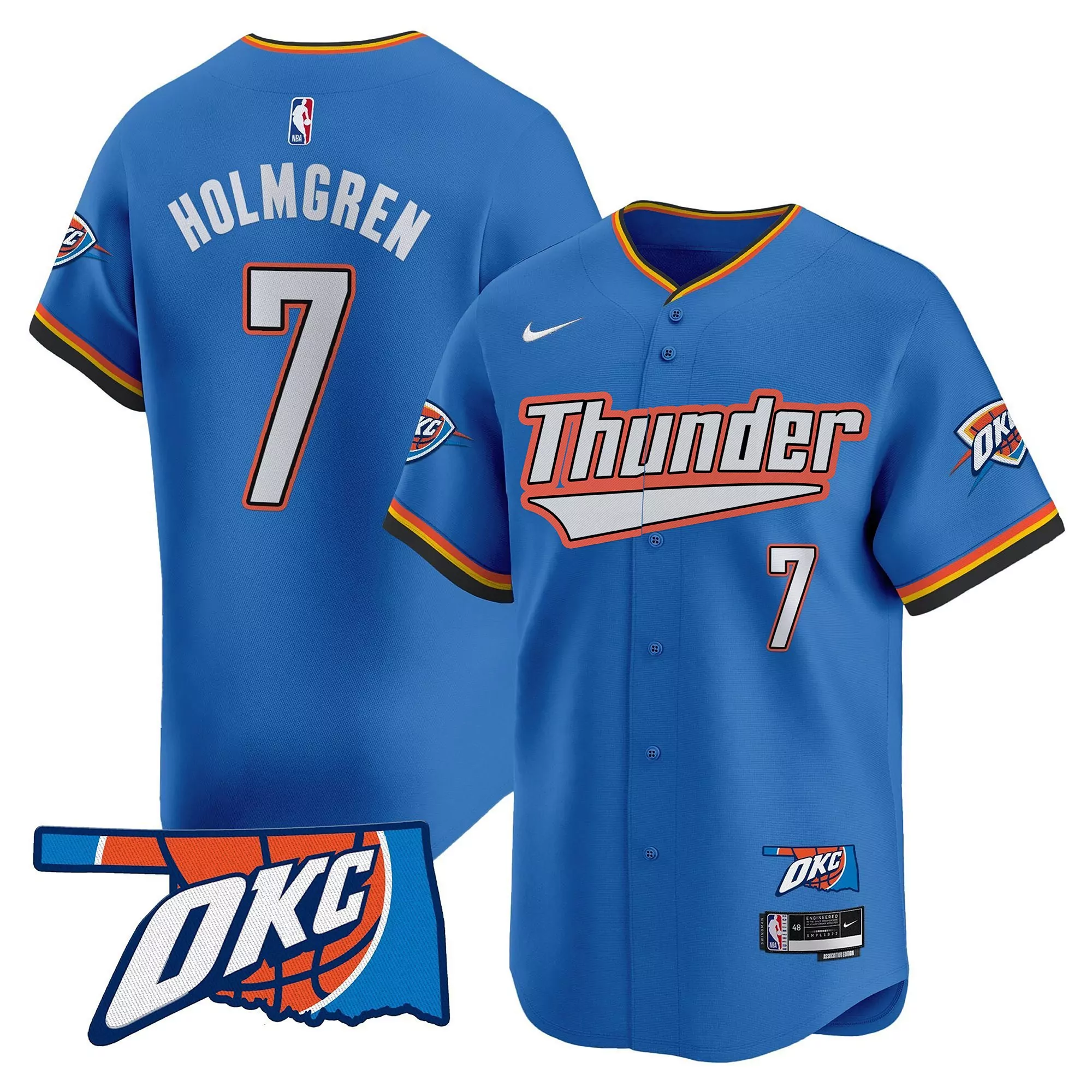 holmgren 7 men s oklahoma city thunder black vapor jersey embroidered 2023 patch