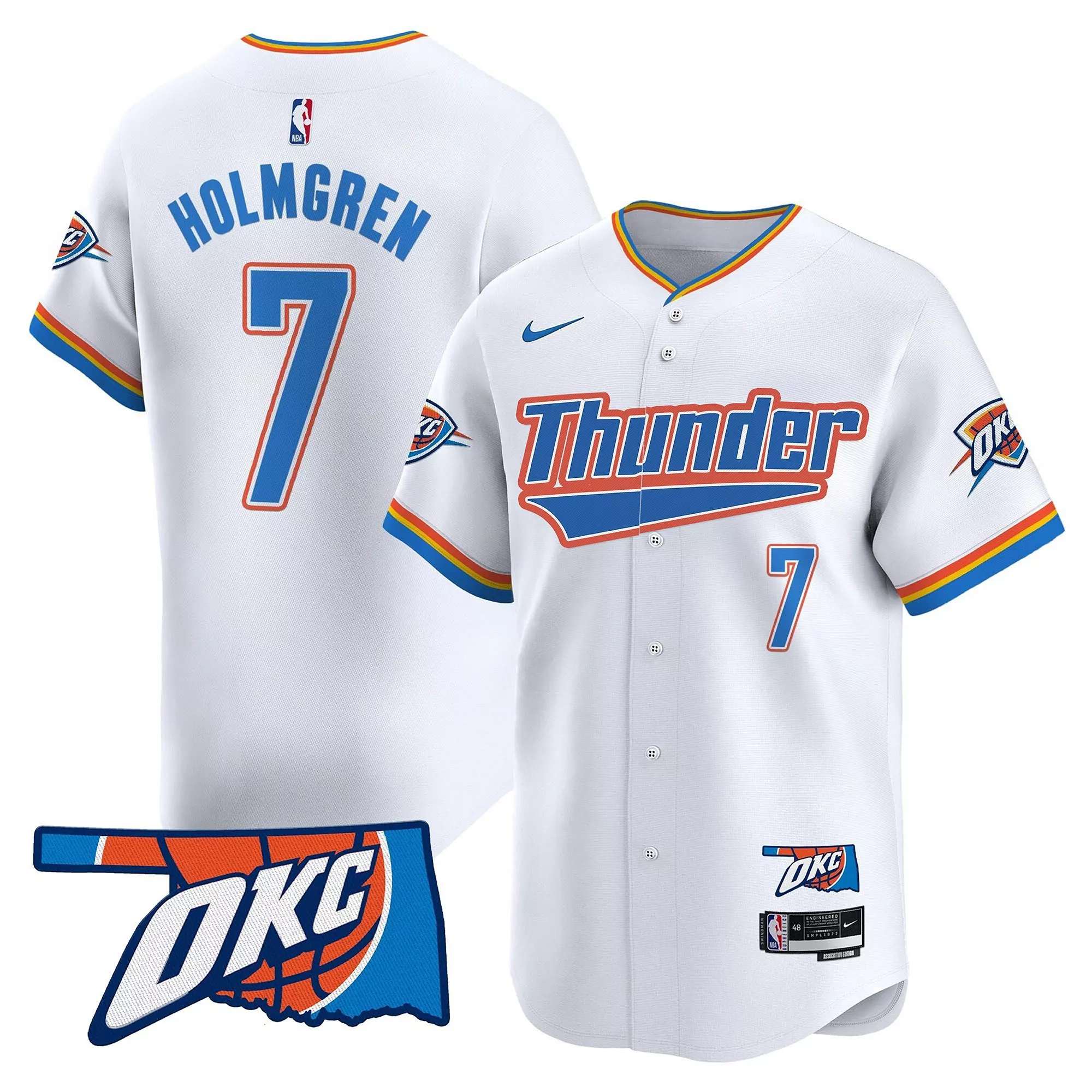 holmgren 7 men s oklahoma city thunder black vapor jersey embroidered 2023 patch