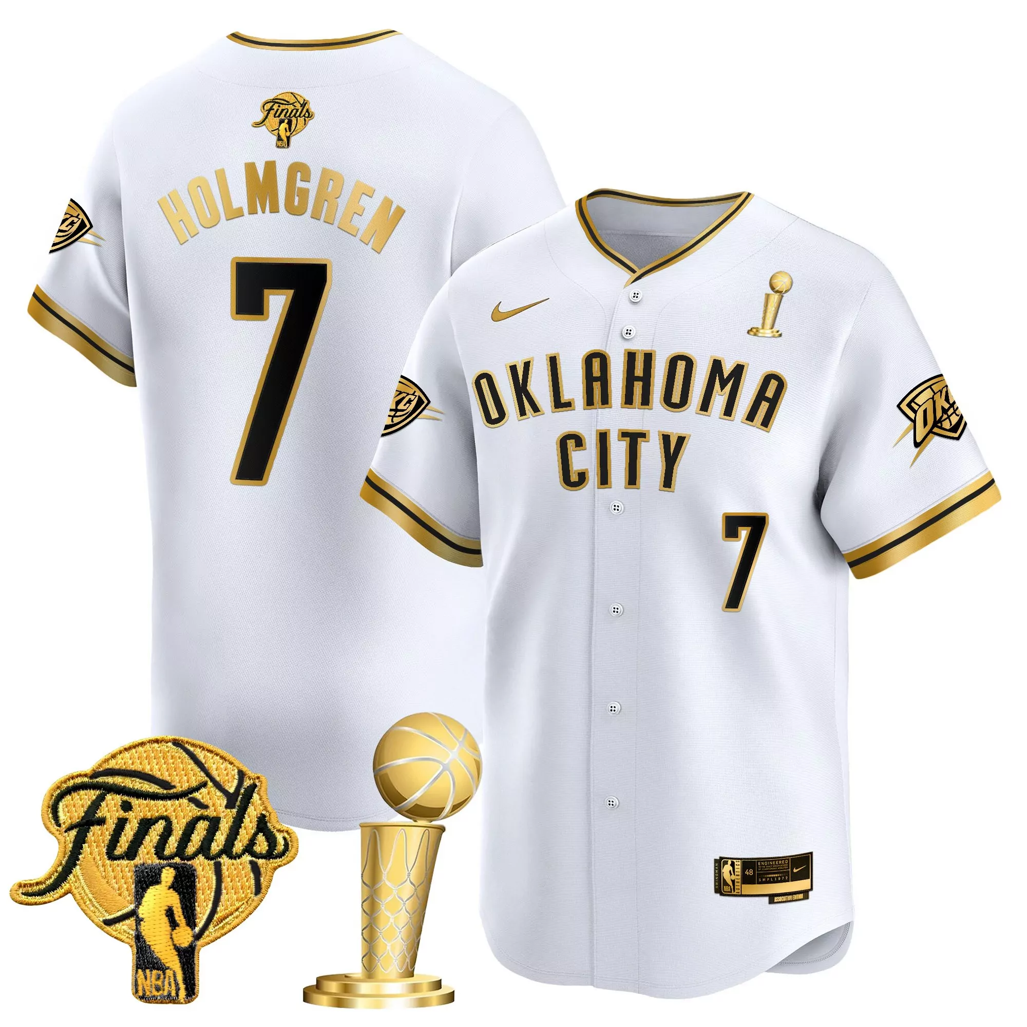 holmgren 7 men s stitched vapor jersey oklahoma city thunder black finals 2025 2