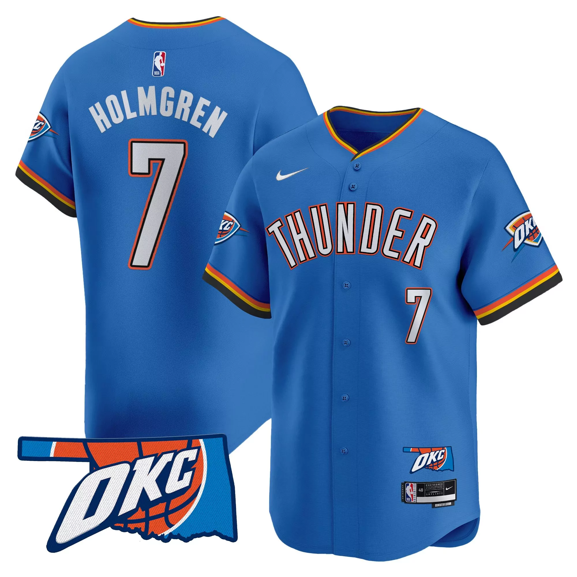 holmgren 7 men s stitched vapor jersey oklahoma city thunder black finals 2025 2