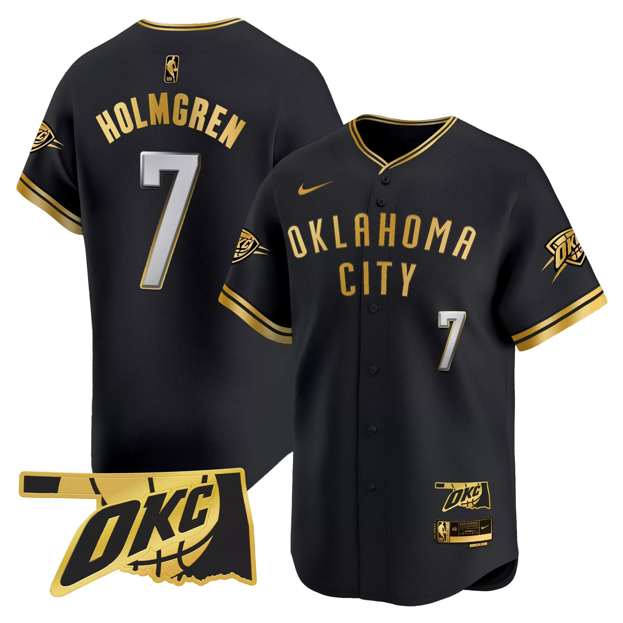 holmgren 7 men s vapor jersey oklahoma city thunder 2025 finals edition black white