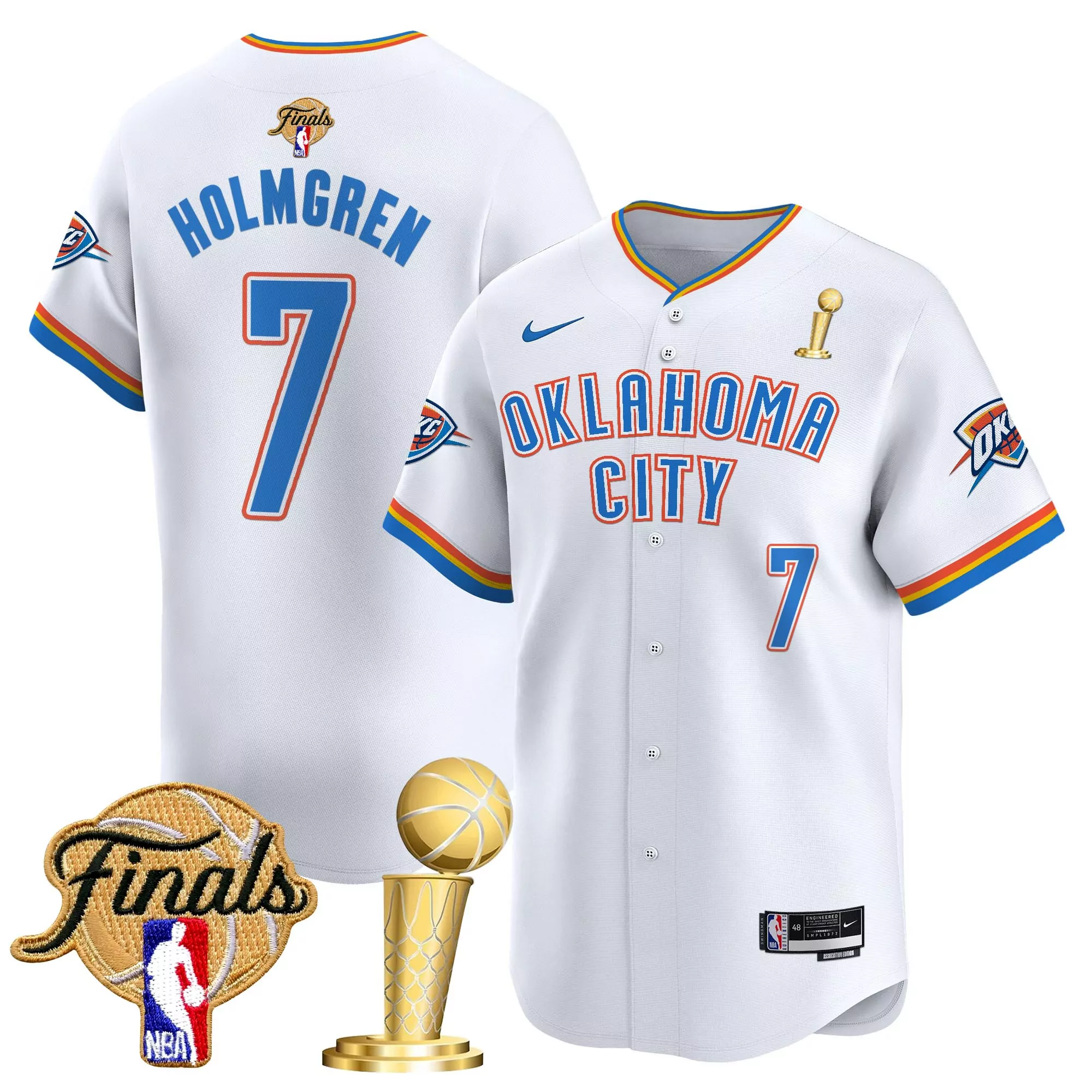 holmgren 7 men s vapor jersey oklahoma city thunder 2025 finals edition black white
