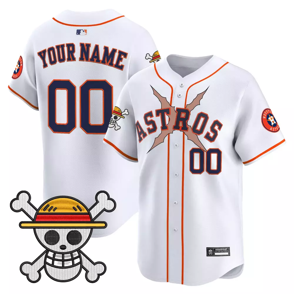 houston astros custom jersey white skull patch player name your name number 00