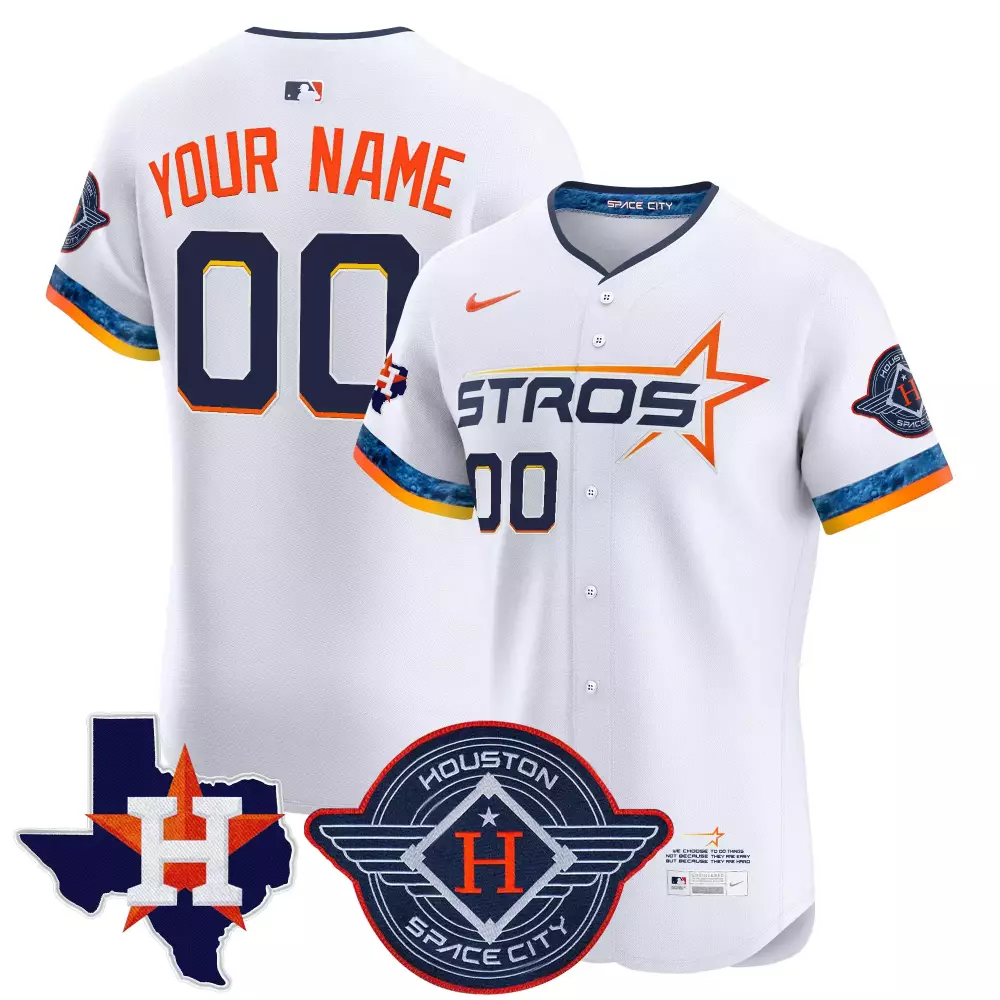 houston astros custom jersey white skull patch player name your name number 00