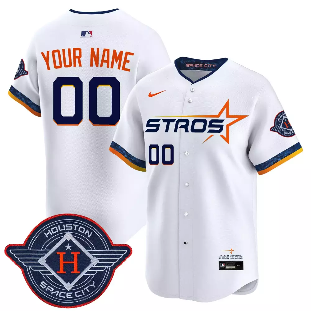 houston astros custom jersey white skull patch player name your name number 00