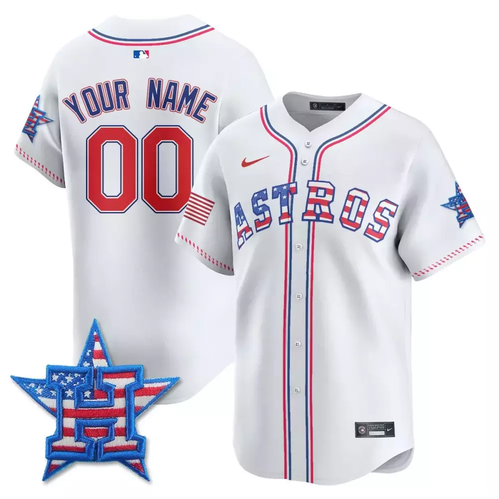 houston astros custom jersey white skull patch player name your name number 00