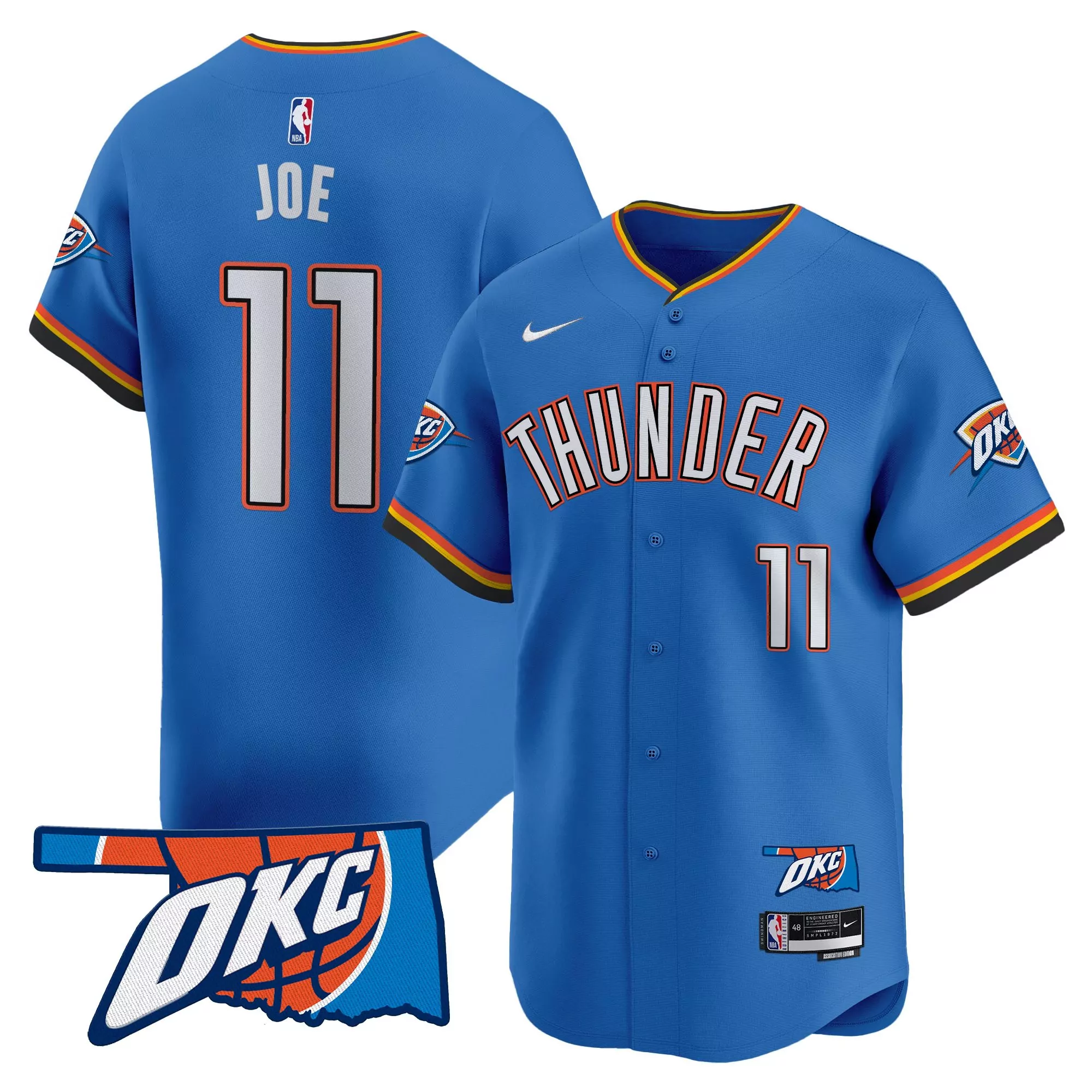 joe 11 men s oklahoma city thunder black vapor jersey with finals patch 2025