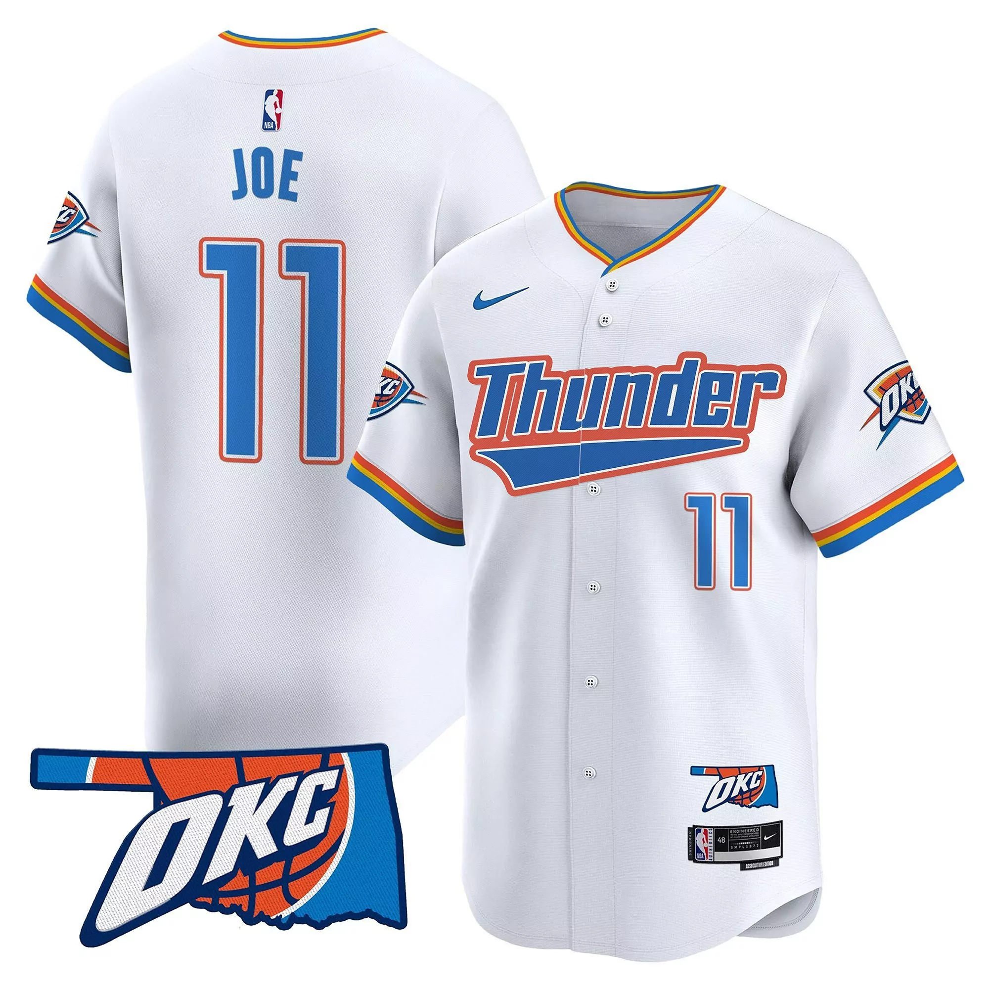 joe 11 men s oklahoma city thunder black vapor jersey with finals patch 2025
