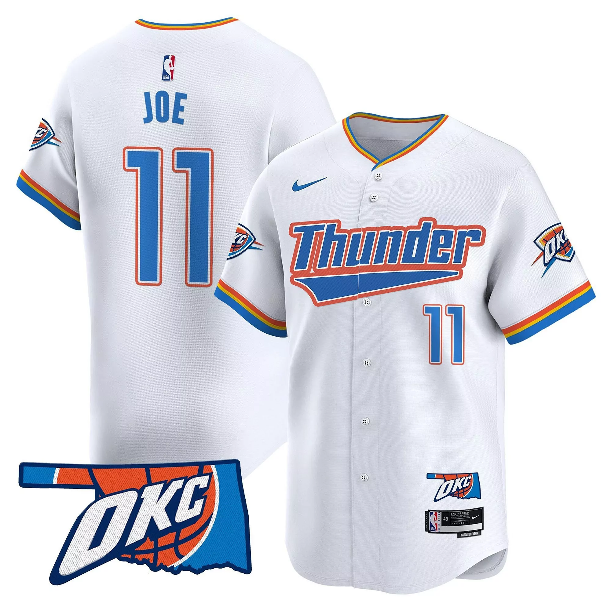 joe 11 men s oklahoma city thunder black vapor jersey with finals patch 2025