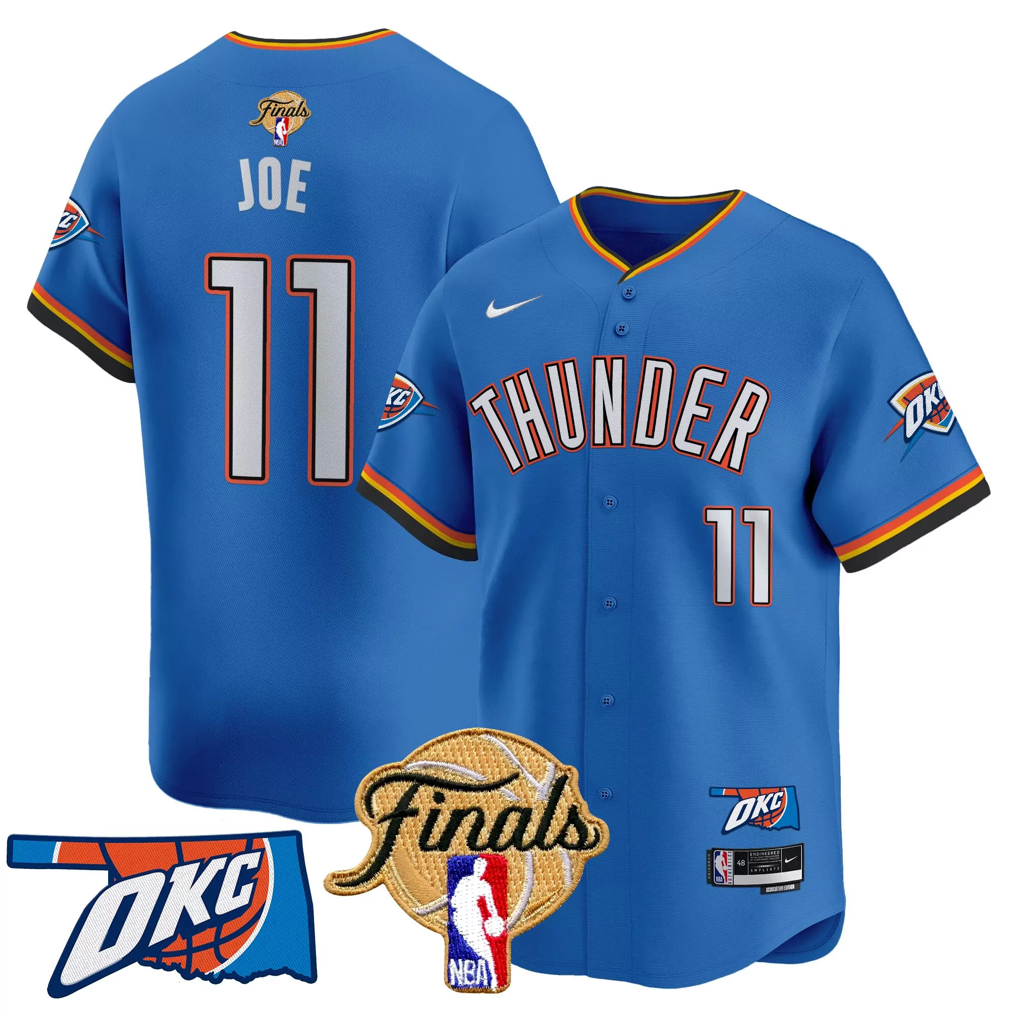 joe 11 men s stitched vapor jersey oklahoma city thunder black finals 2025
