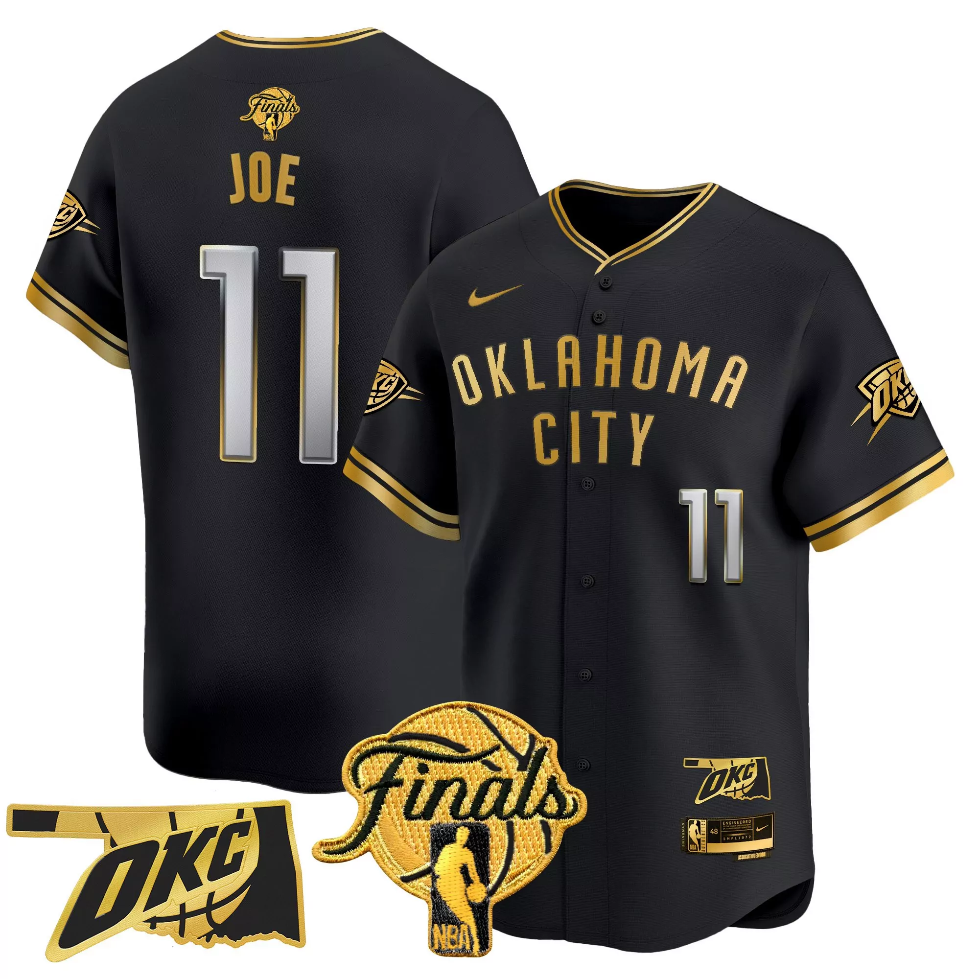 joe 11 men s stitched vapor jersey oklahoma city thunder black finals 2025