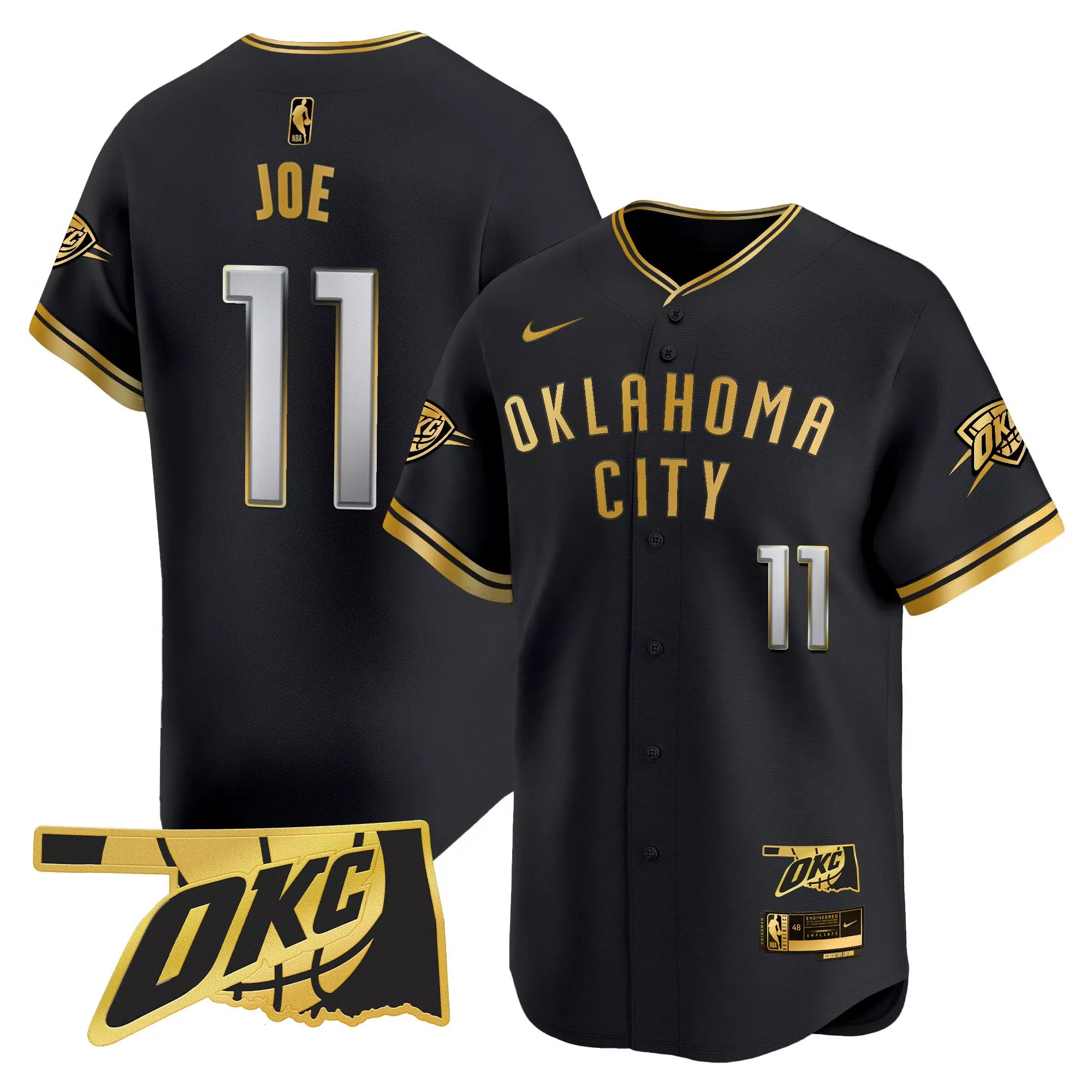 joe 11 men s stitched vapor jersey oklahoma city thunder black finals 2025