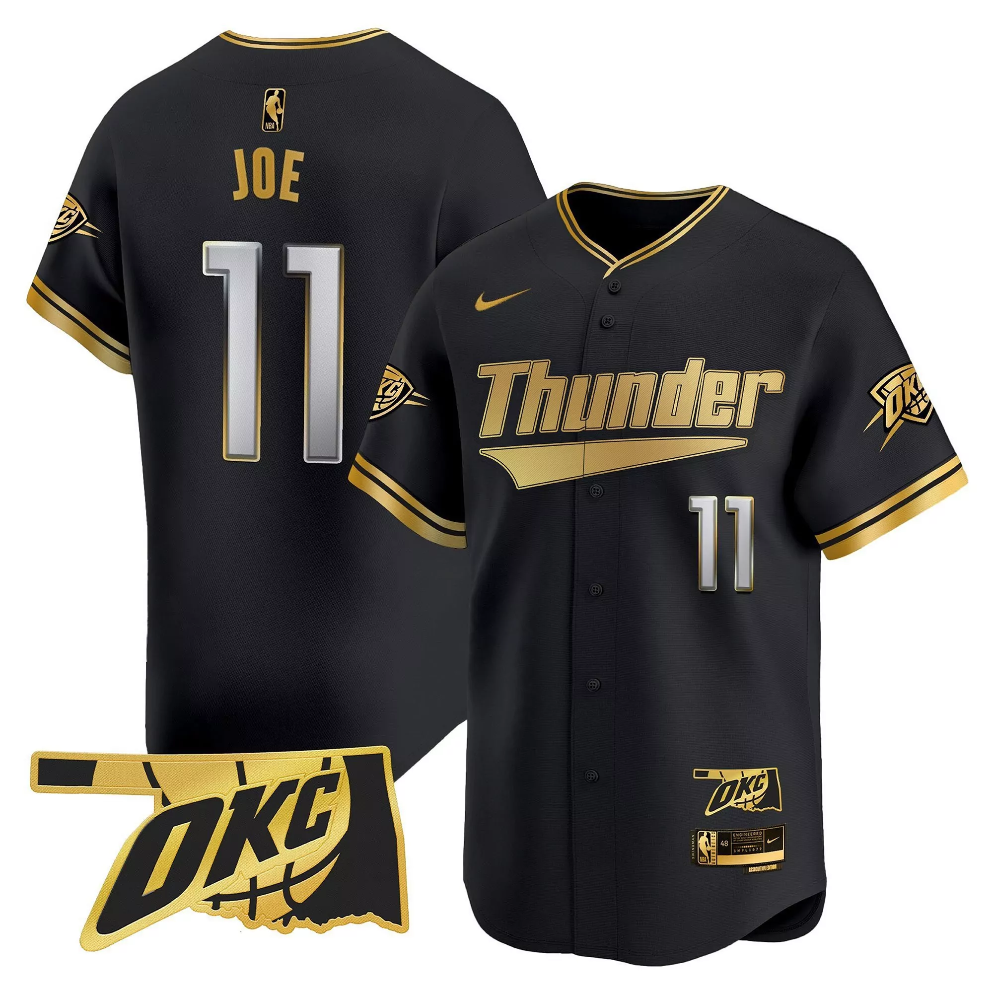 joe 11 men s vapor jersey oklahoma city thunder black finals edition 2025
