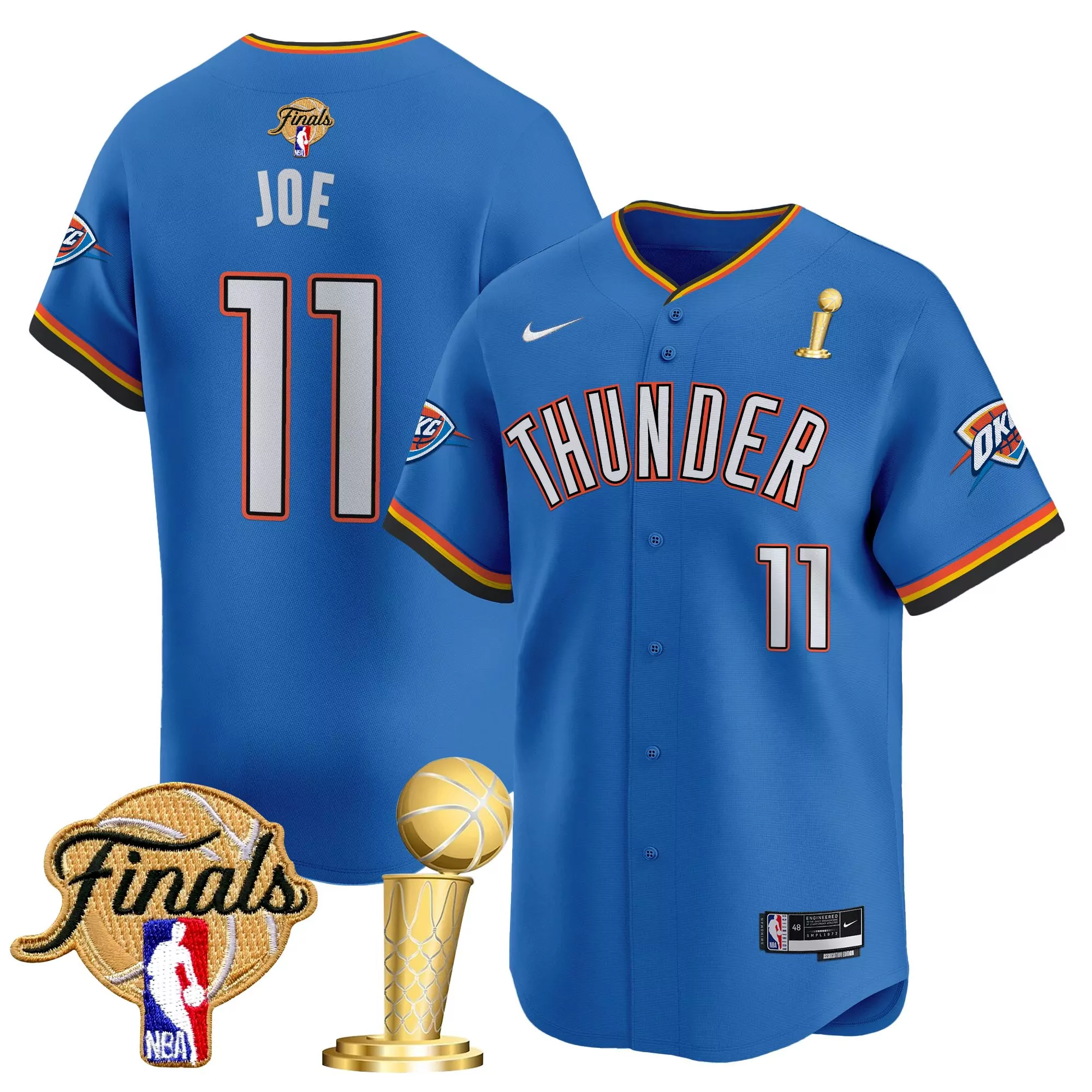 joe 11 men s vapor jersey oklahoma city thunder black finals edition 2025
