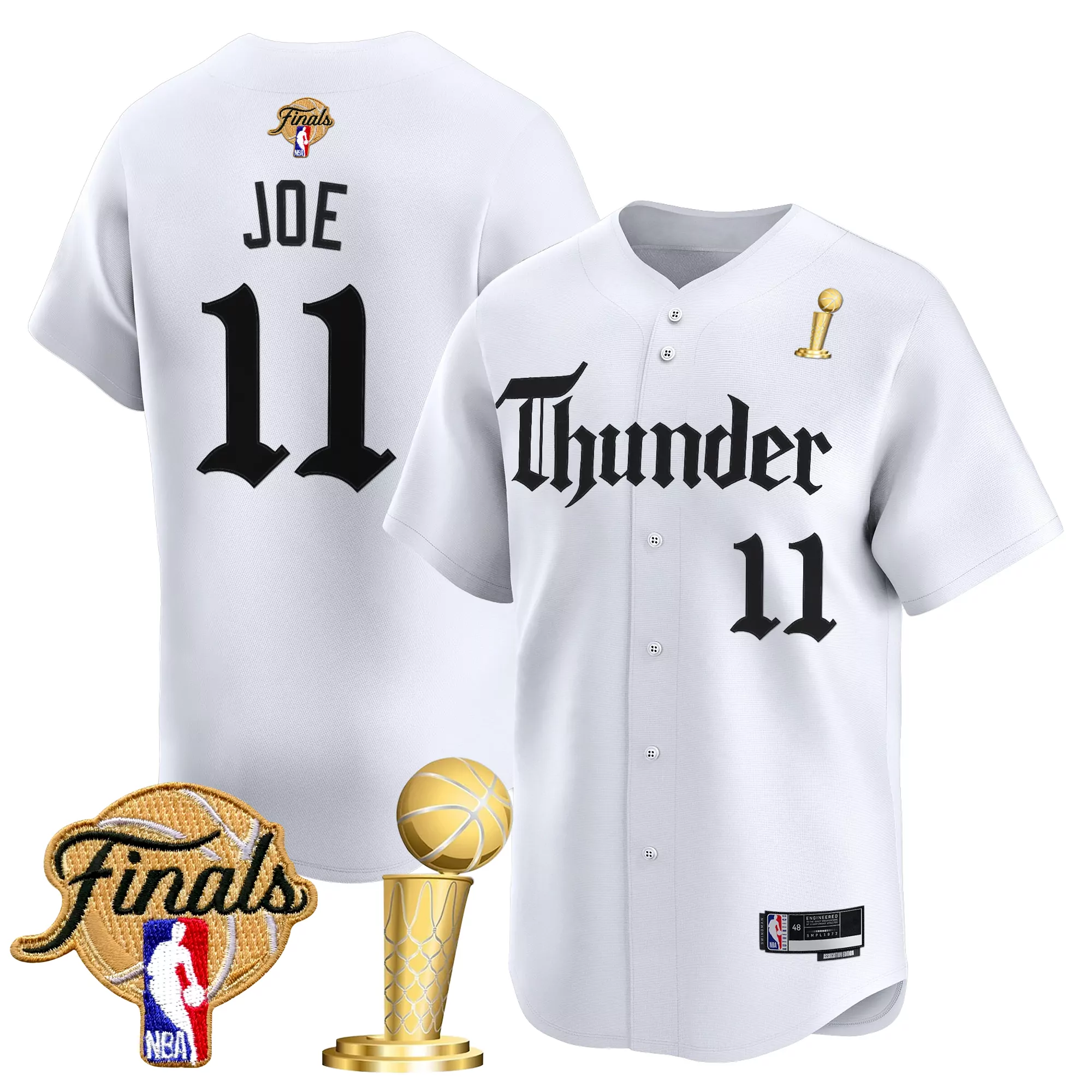 joe 11 oklahoma city thunder men s white vapor jersey with finals patch 2025